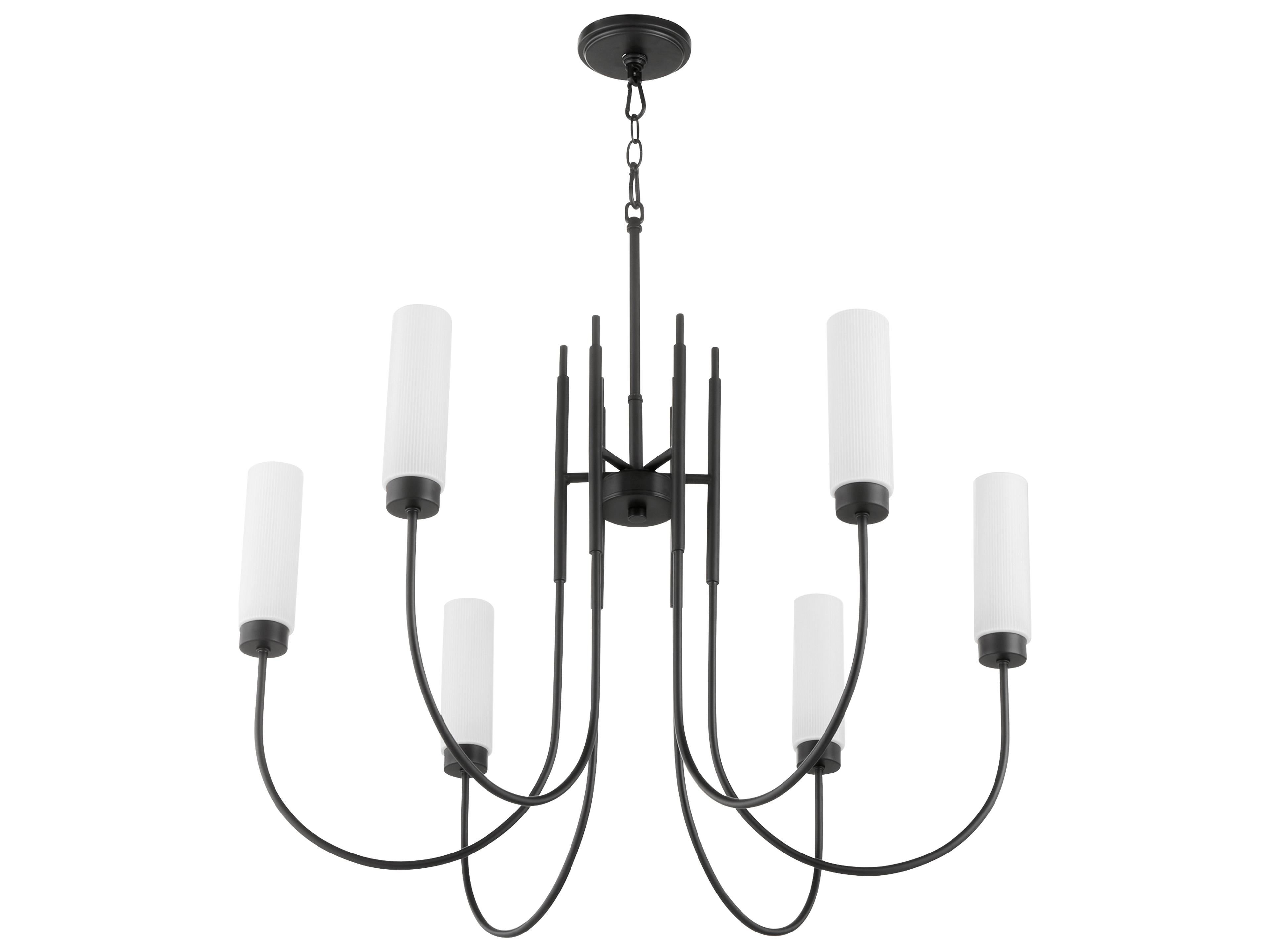Jerome 6-Light Matte Black Candelabra Chandelier