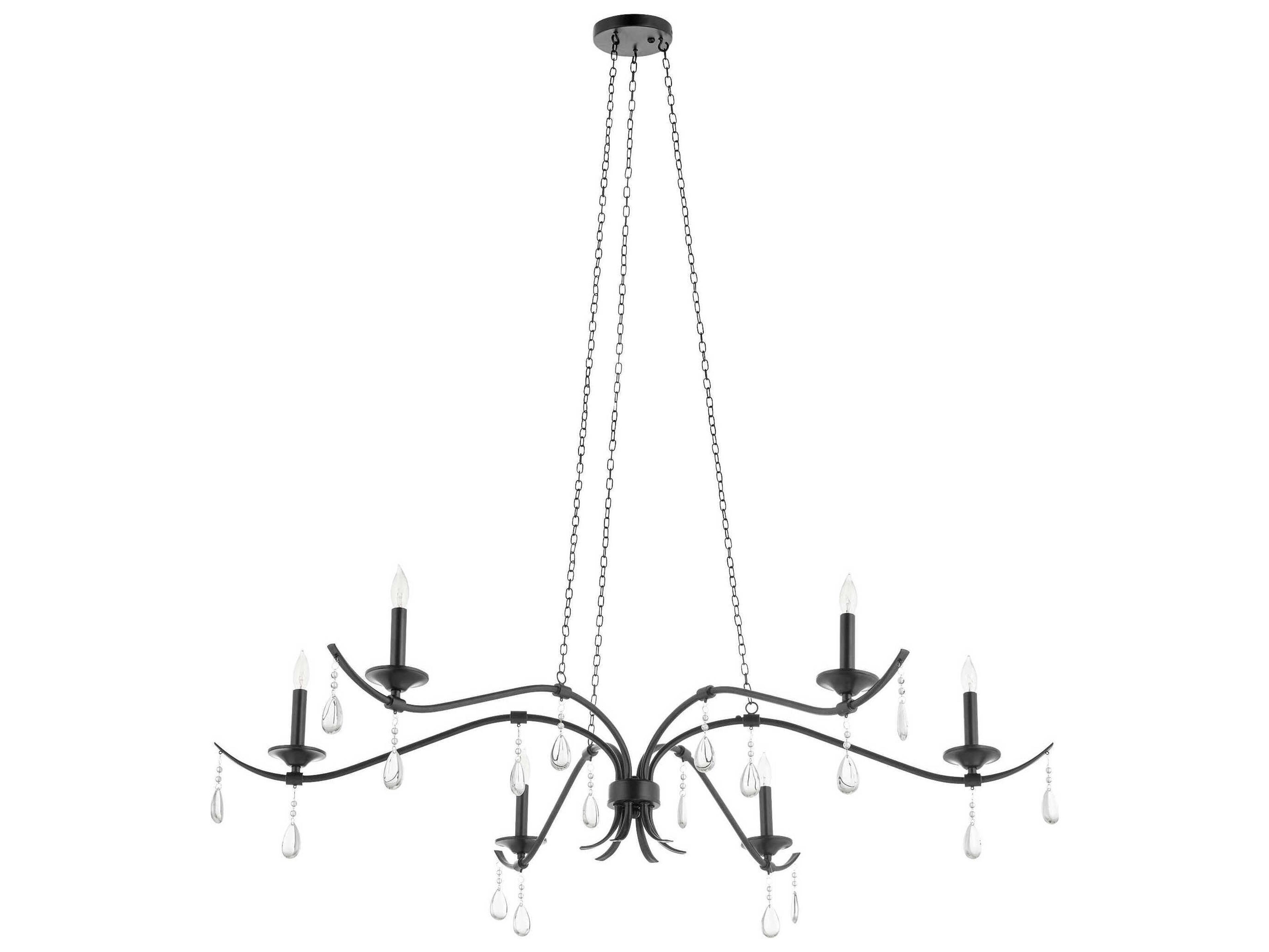 Lorelei 6-Light Matte Black Candelabra Chandelier