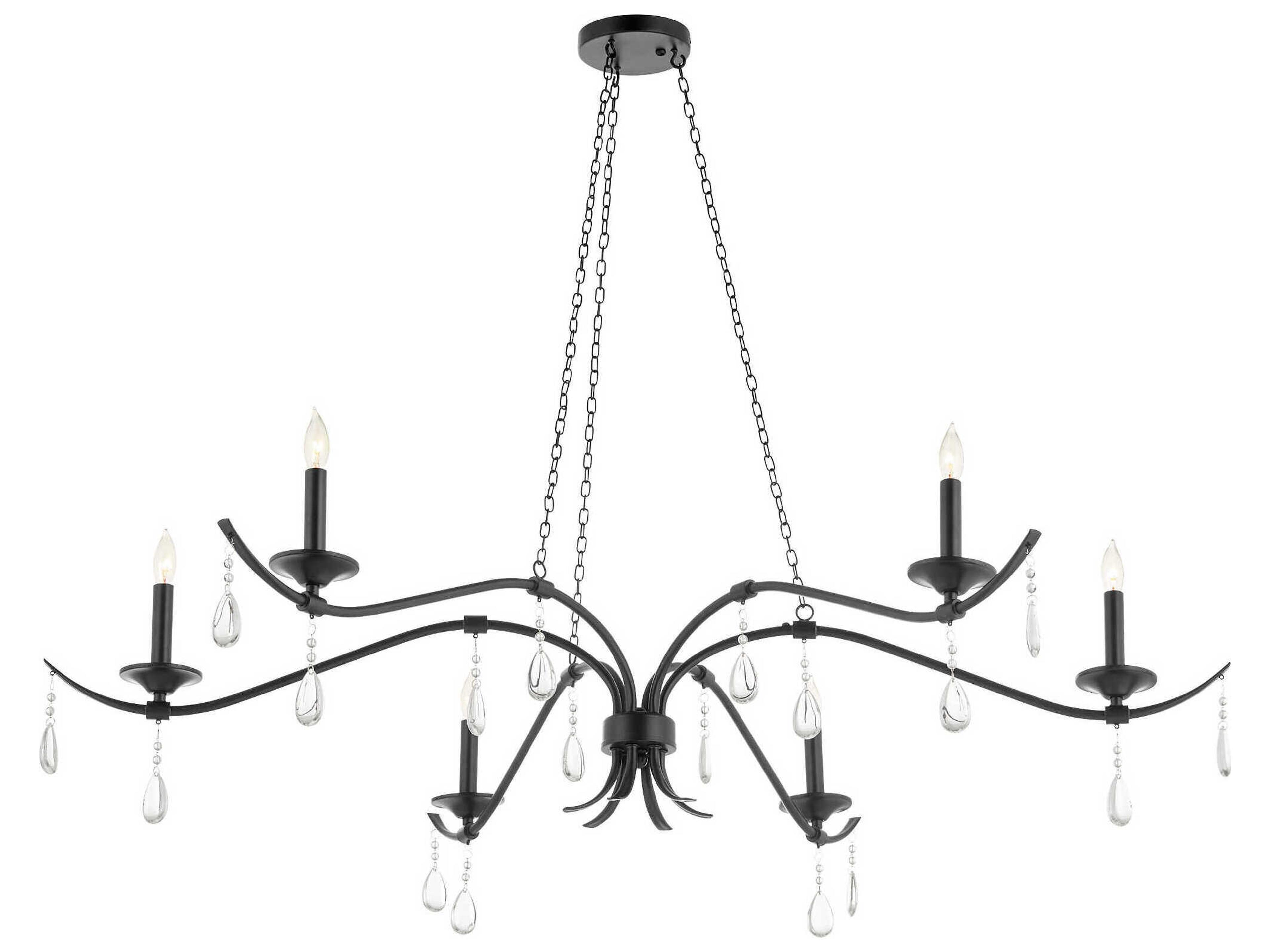 Quorum Lorelei 6-Light Matte Black Candelabra Chandelier