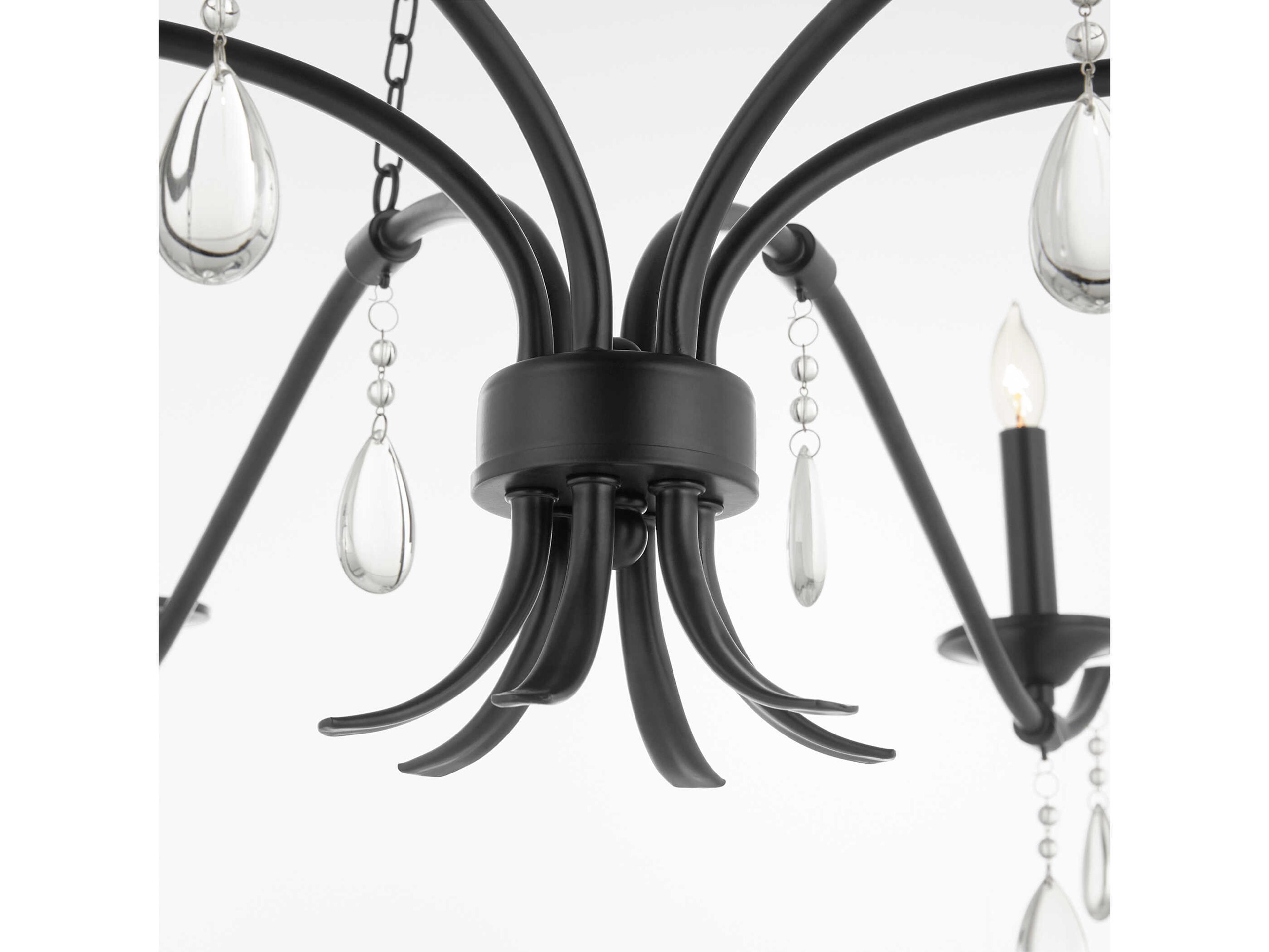 Quorum Lorelei 6-Light Matte Black Candelabra Chandelier