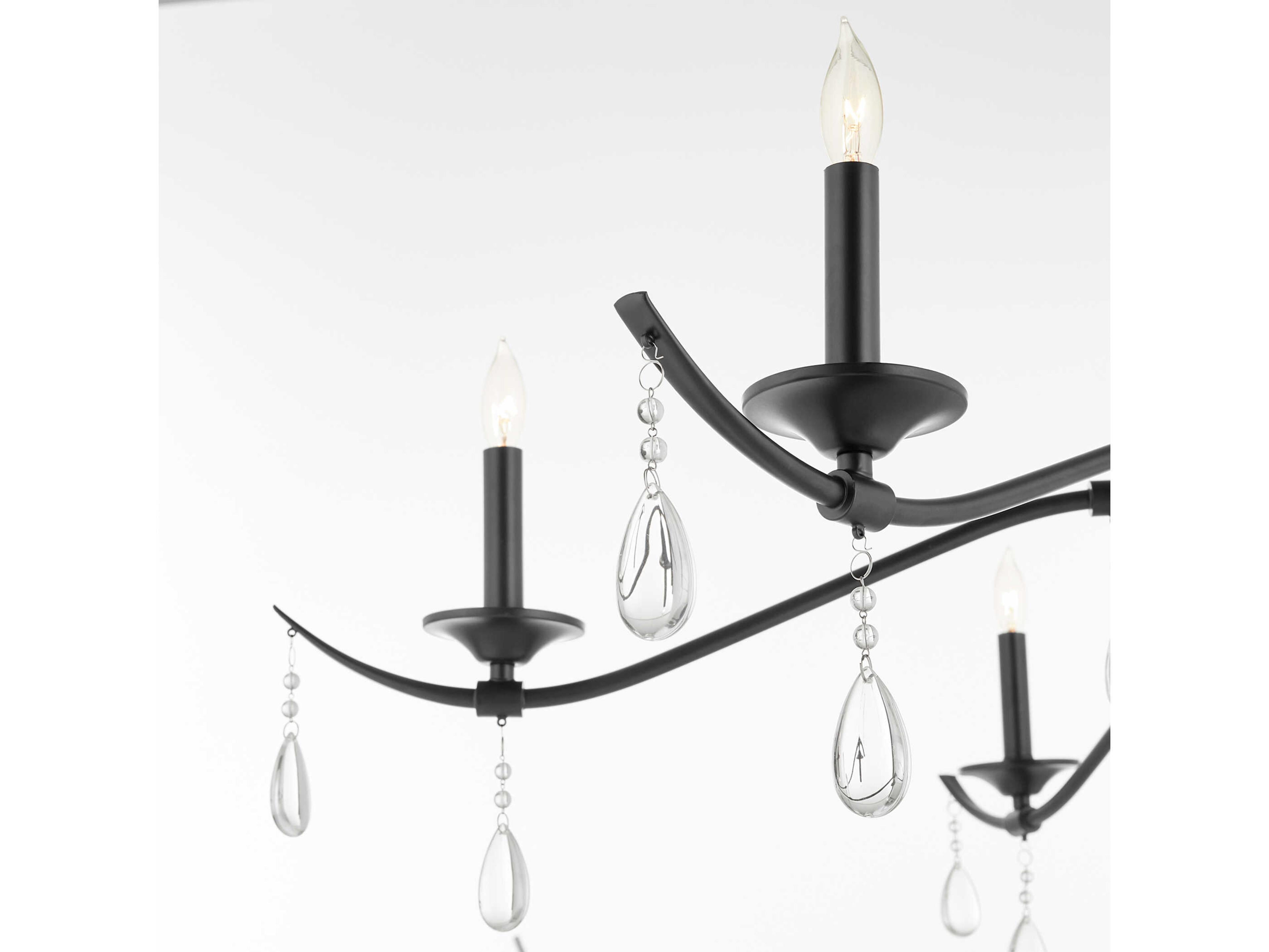 Quorum Lorelei 6-Light Matte Black Candelabra Chandelier