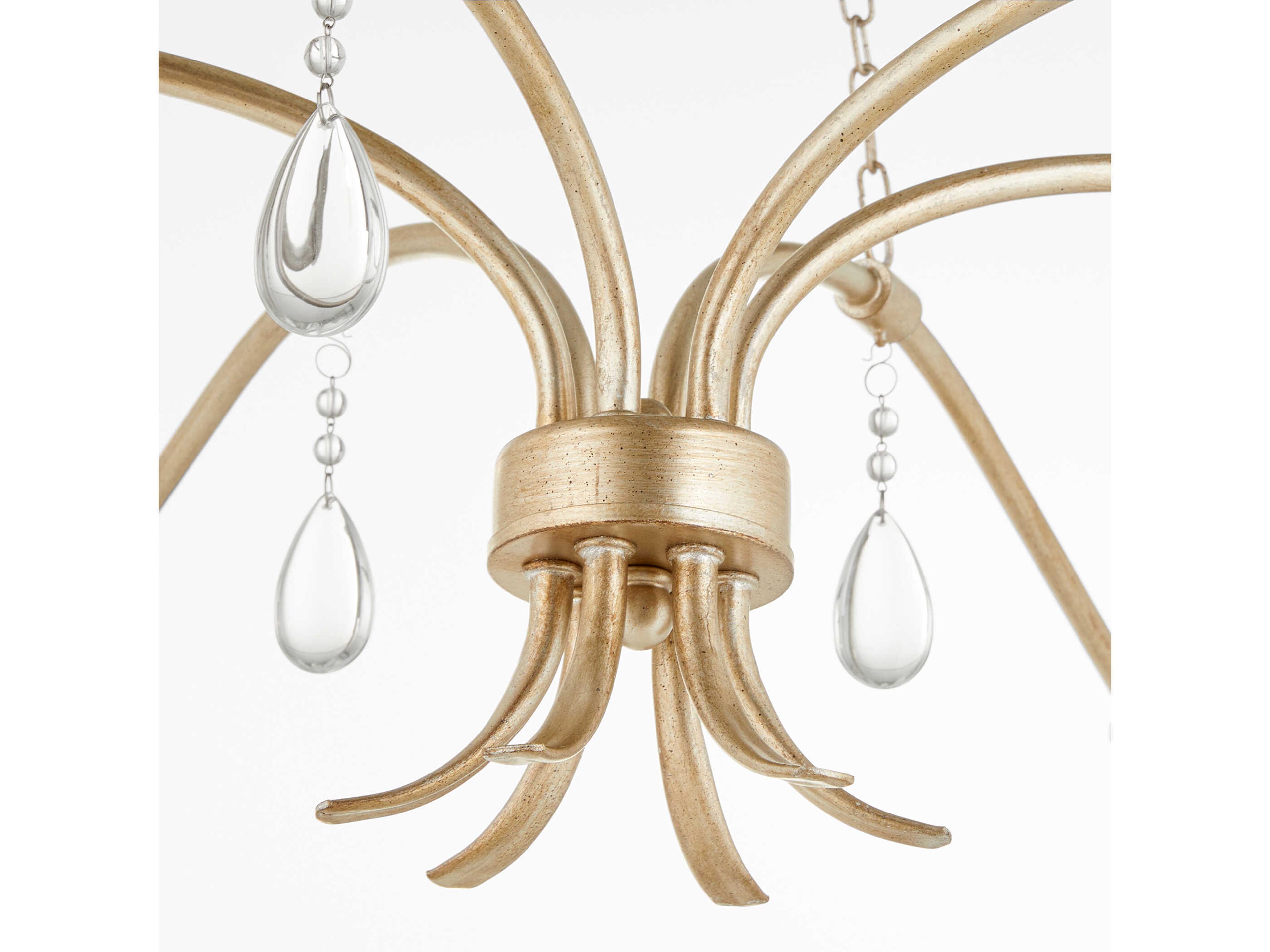 Quorum Lorelei 6-Light Antique Silver Candelabra Chandelier