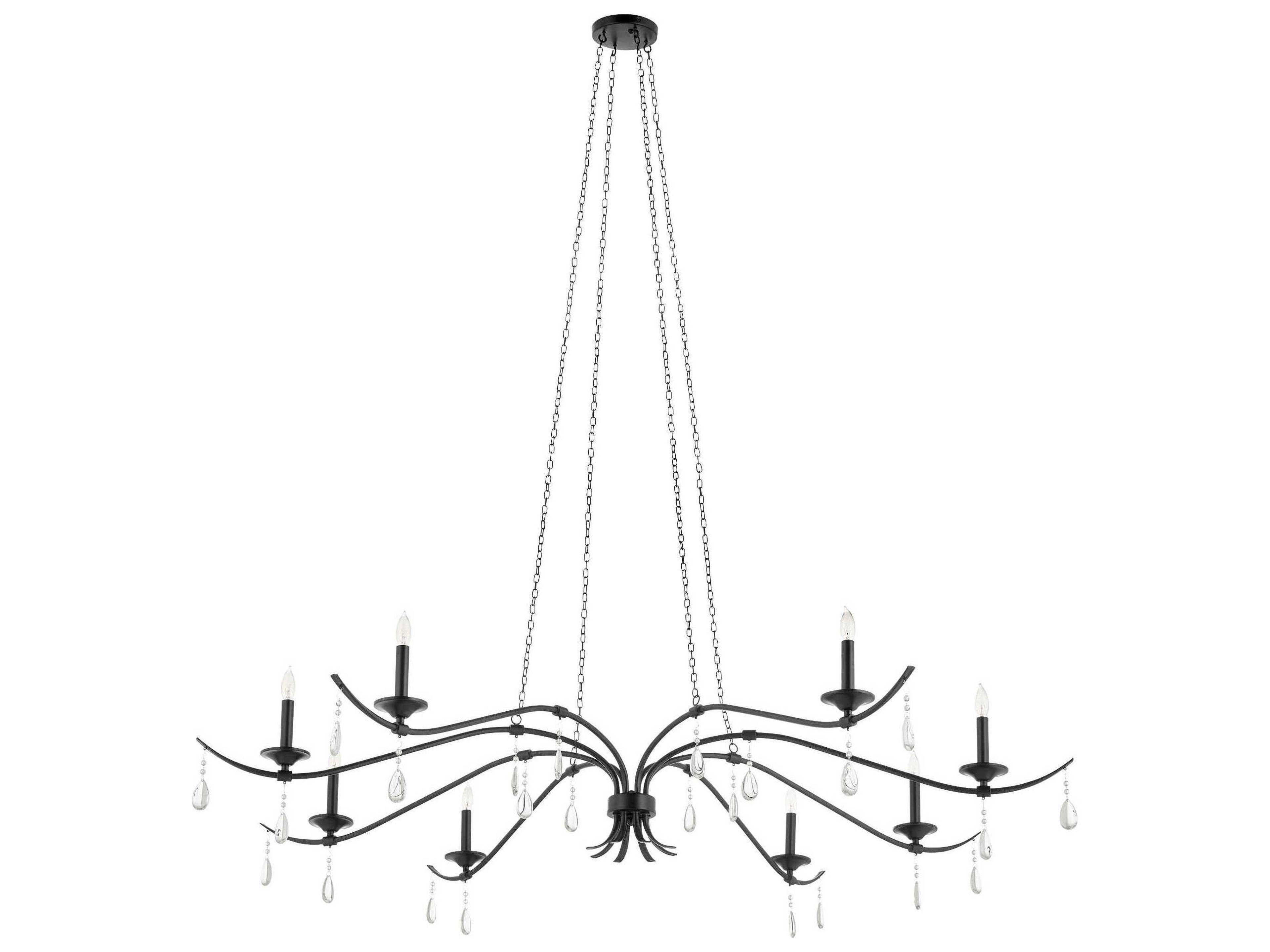 Lorelei 8-Light Matte Black Candelabra Chandelier