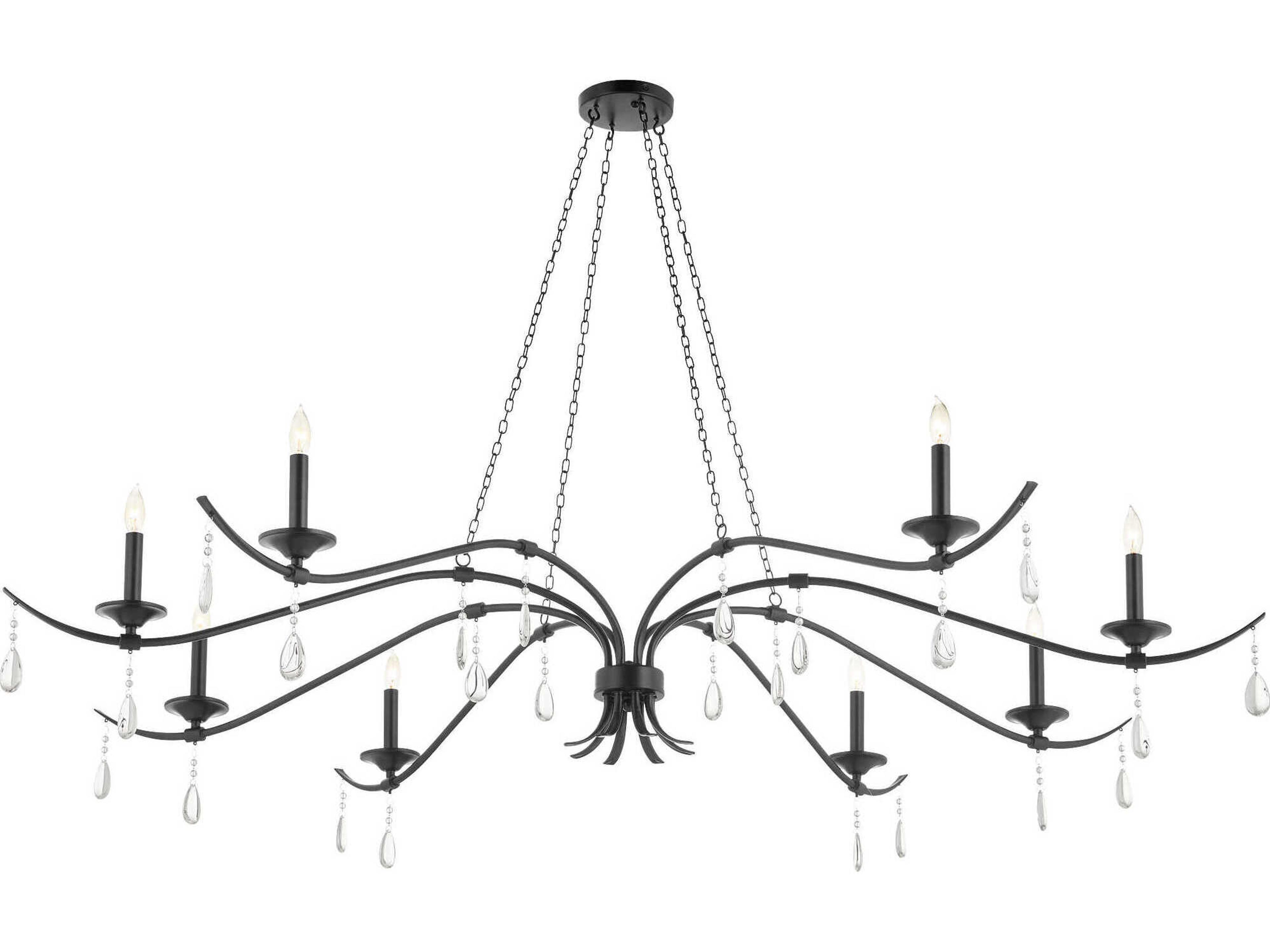 Quorum Lorelei 8-Light Matte Black Candelabra Chandelier