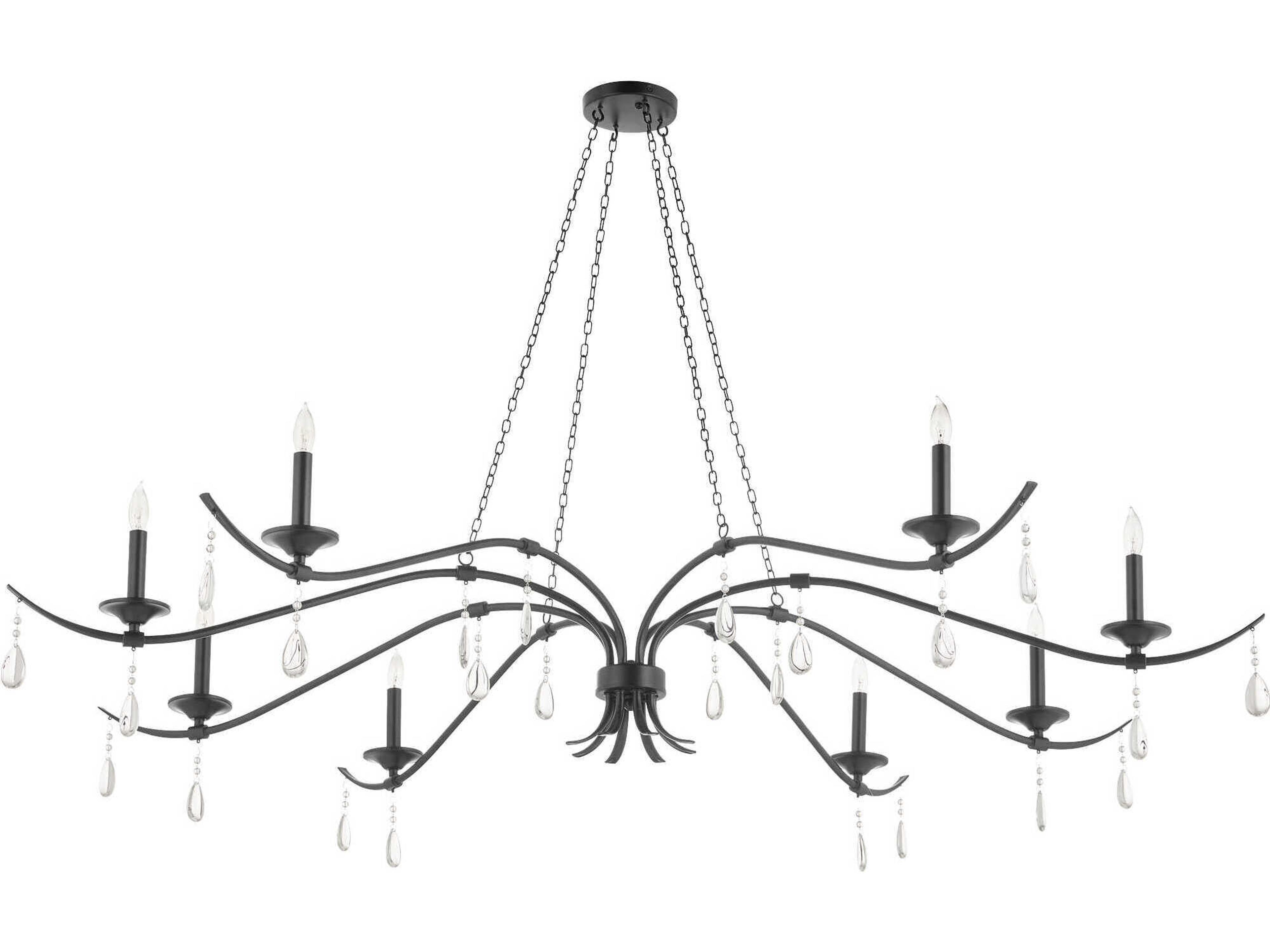 Quorum Lorelei 8-Light Matte Black Candelabra Chandelier