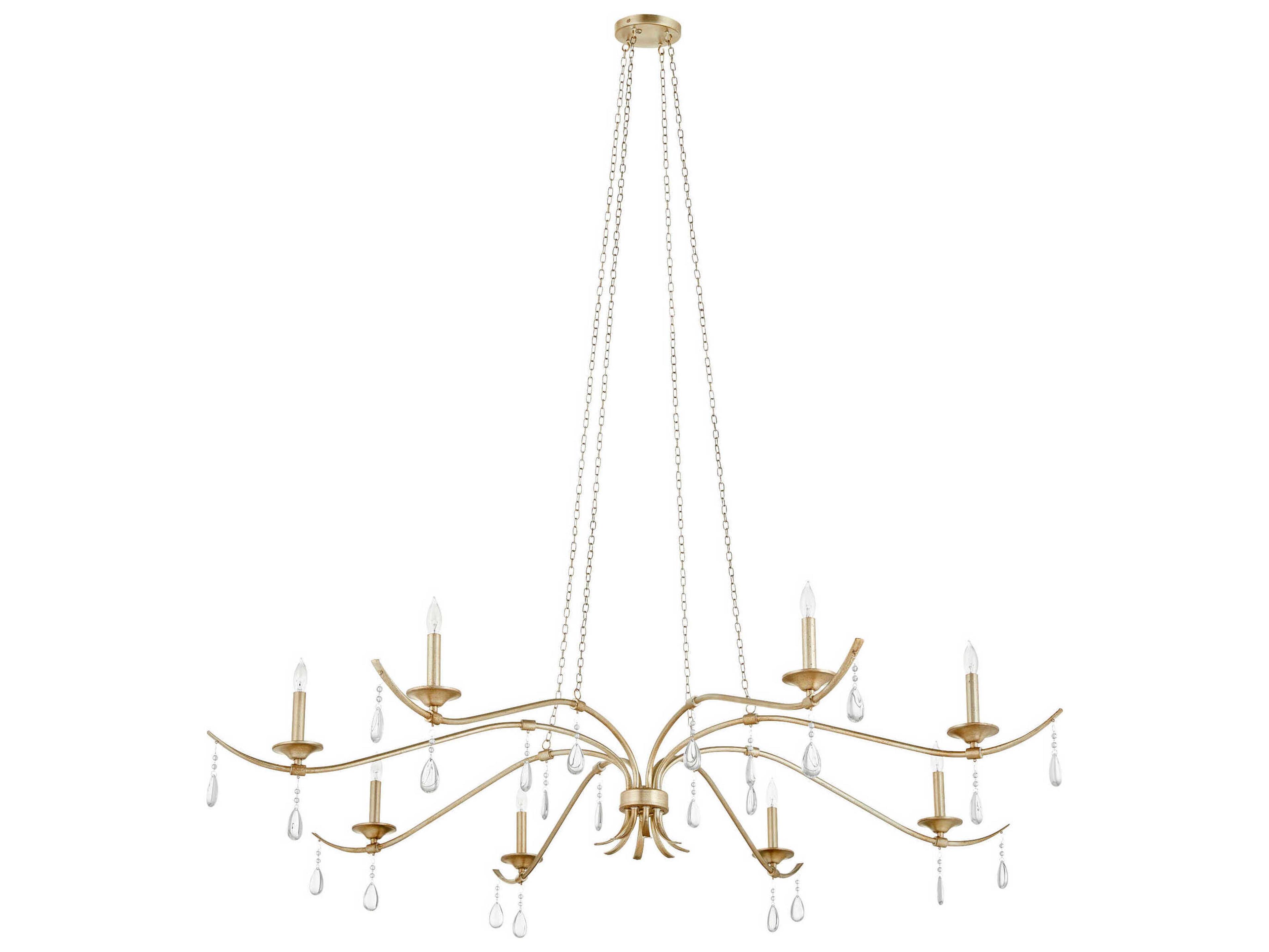 Lorelei 8-Light Aged Silver Leaf Candelabra Chandelier