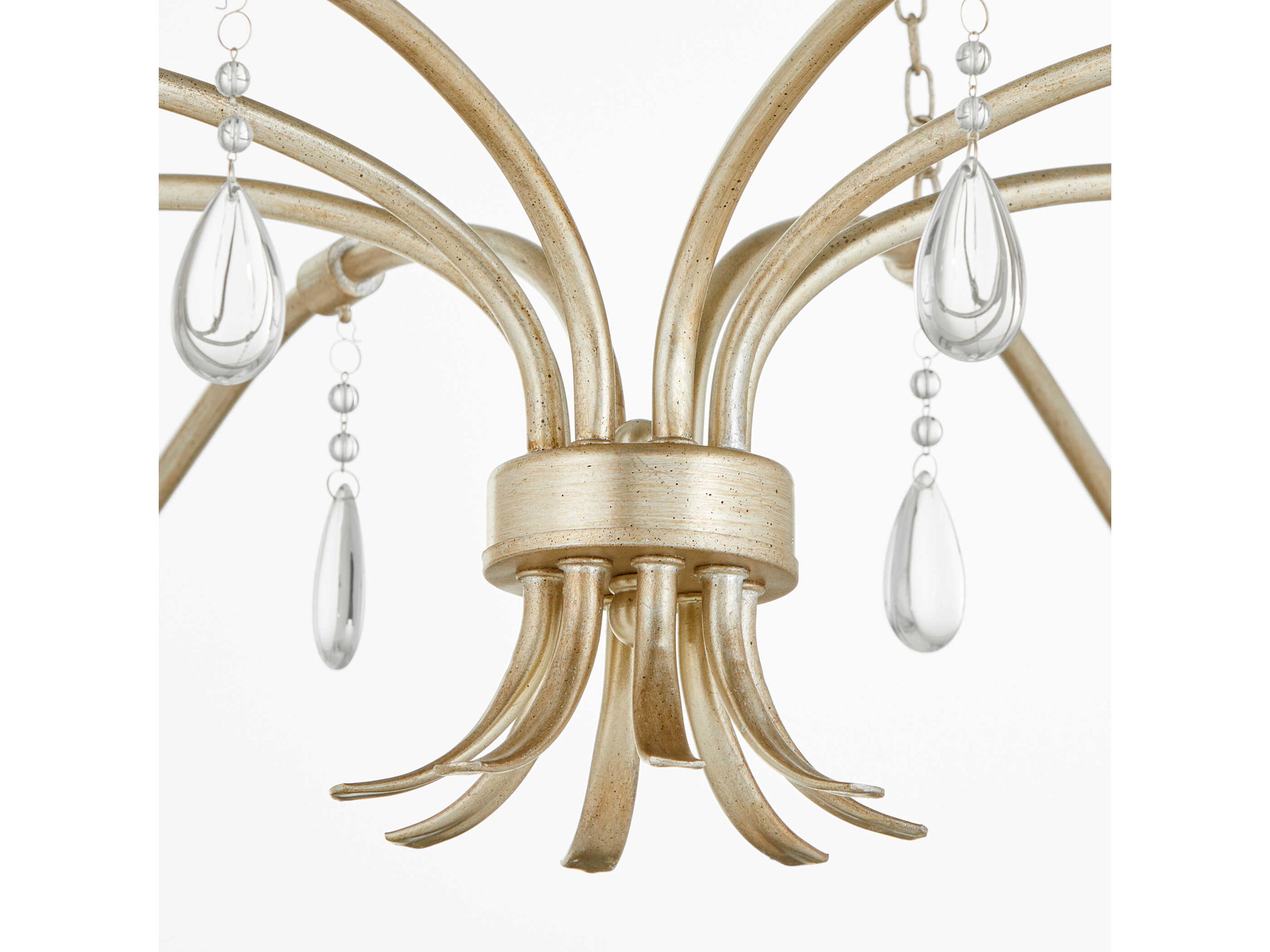 Quorum Lorelei 8-Light Aged Silver Leaf Candelabra Chandelier