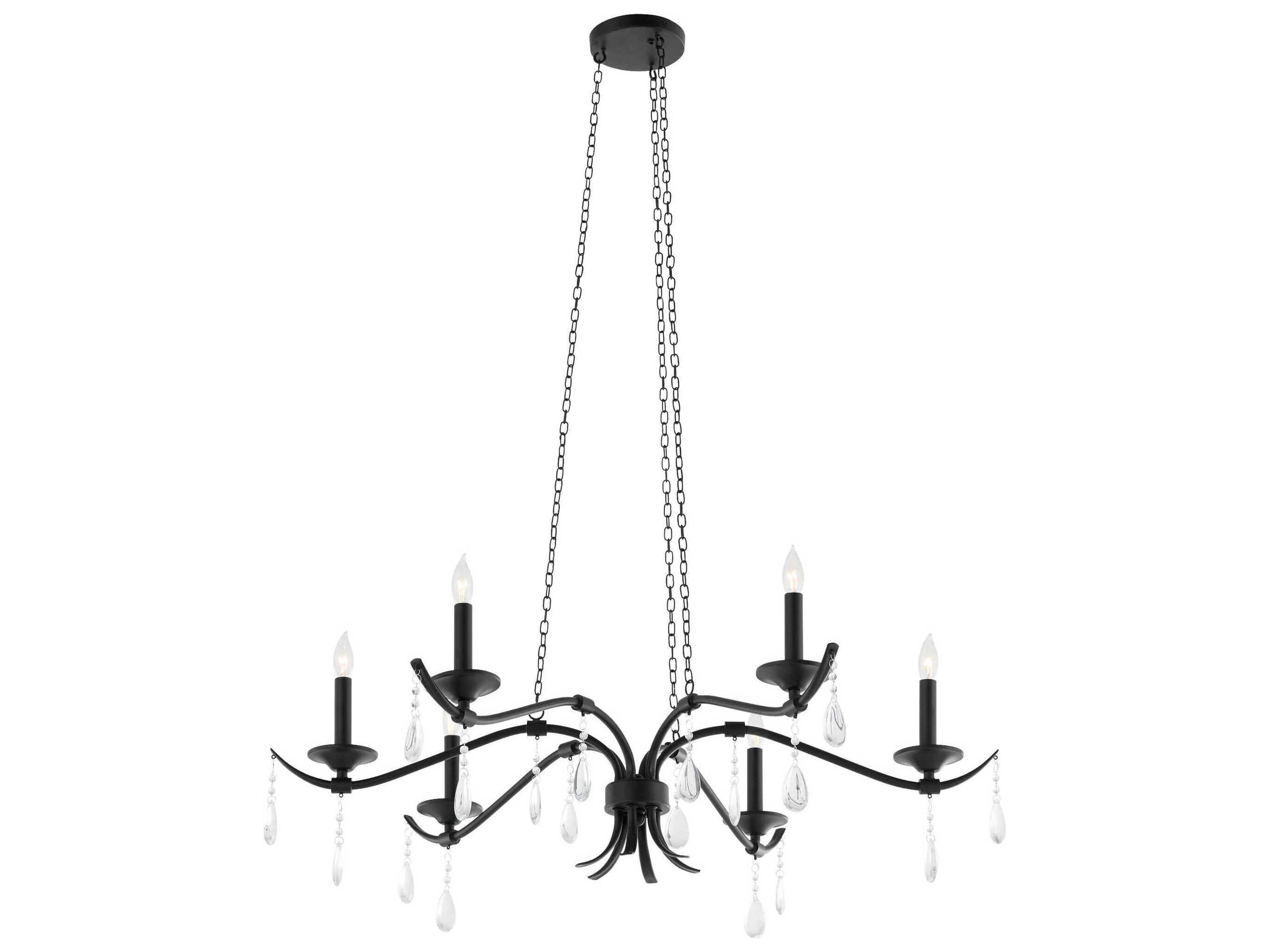 Lorelei 6-Light Matte Black Candelabra Chandelier