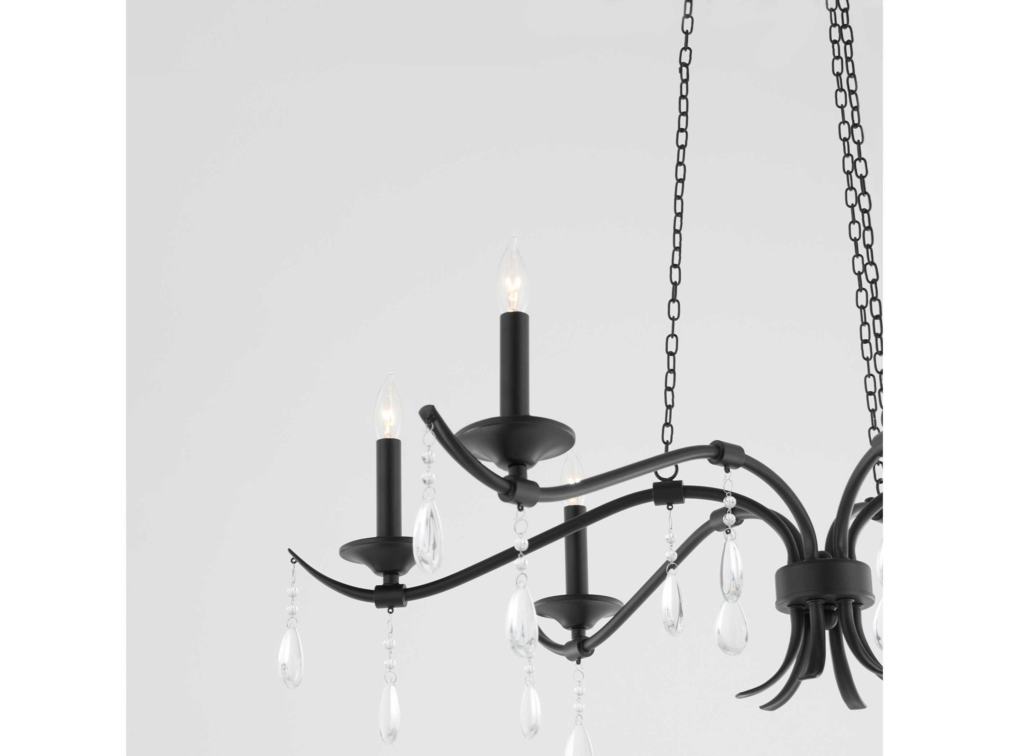 Quorum Lorelei 6-Light Matte Black Candelabra Chandelier