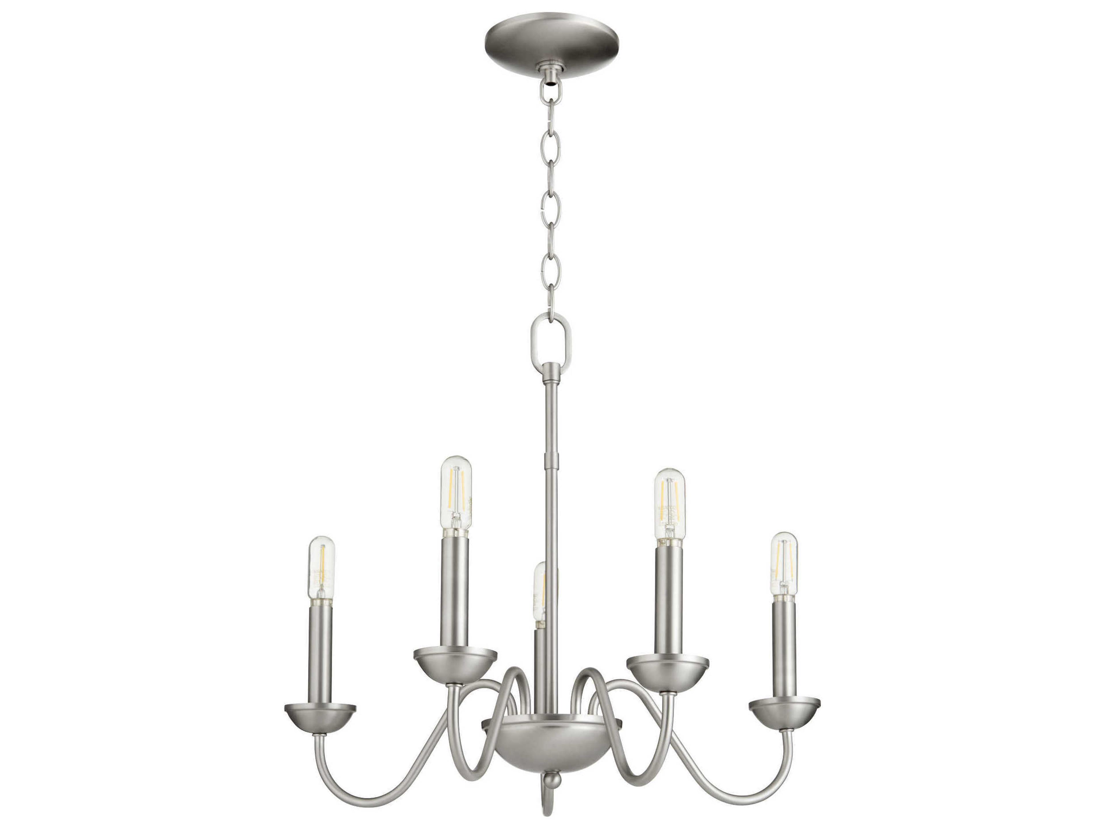 5-Light Satin Nickel Candelabra Chandelier