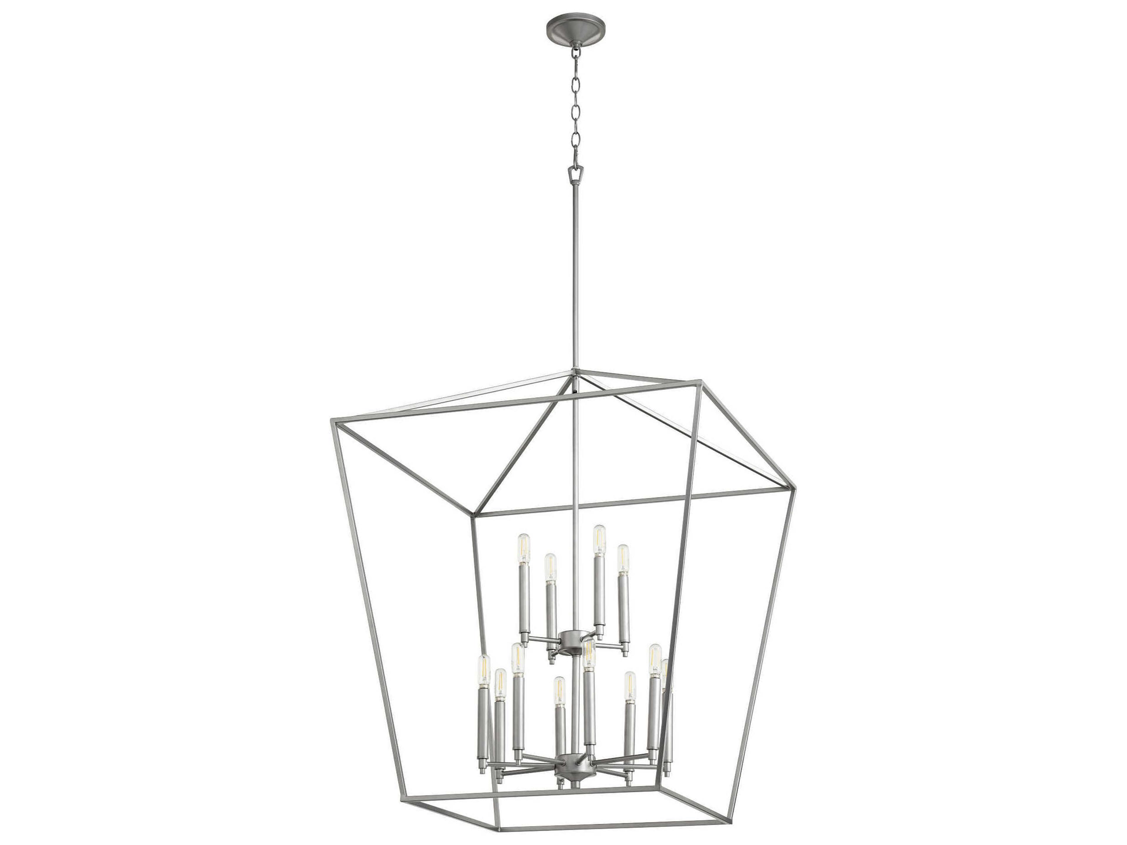 Gabriel 12-Light Classic Nickel Candelabra Tiered Chandelier