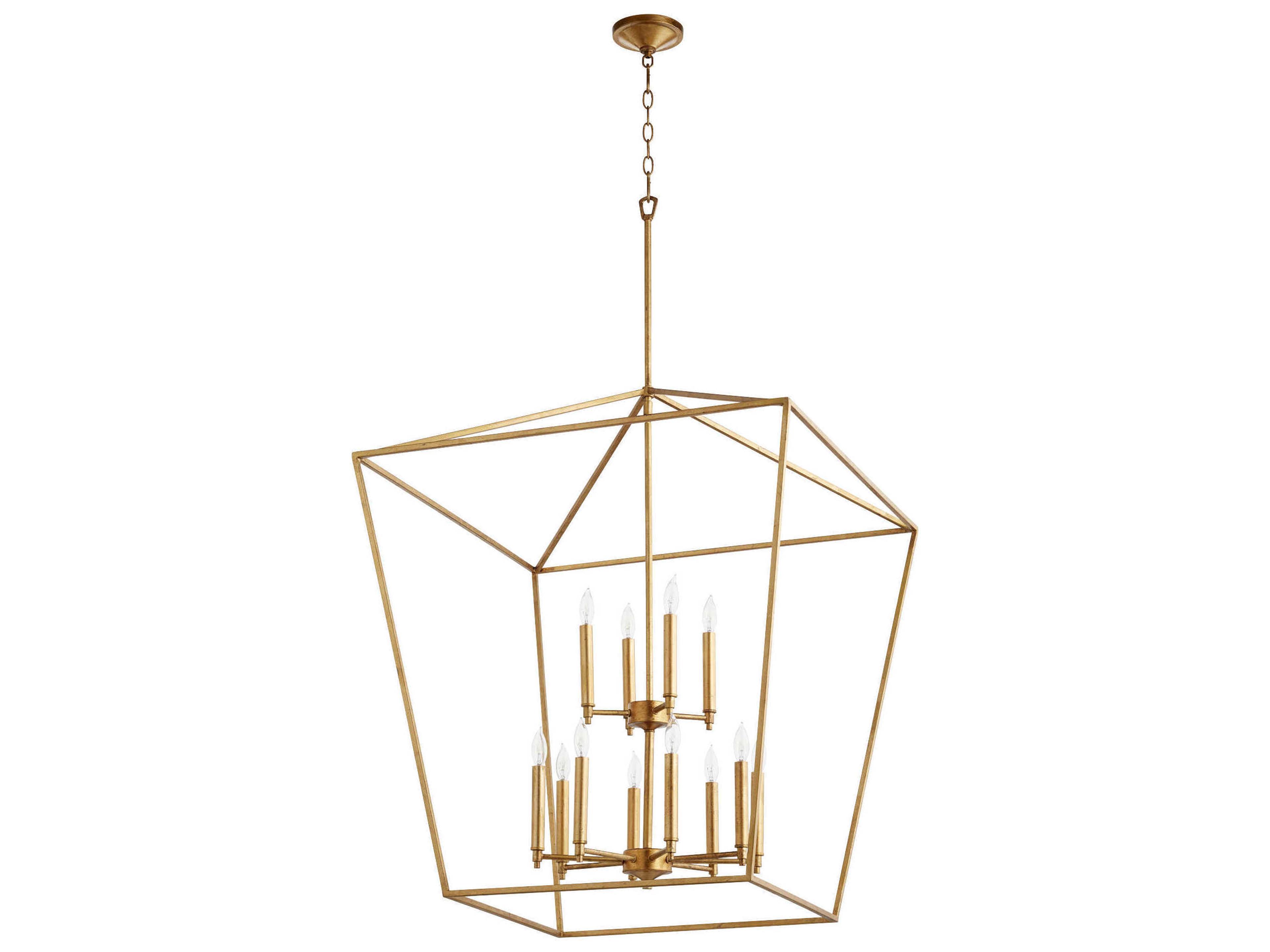 Gabriel 12-Light Gold Leaf Candelabra Tiered Chandelier
