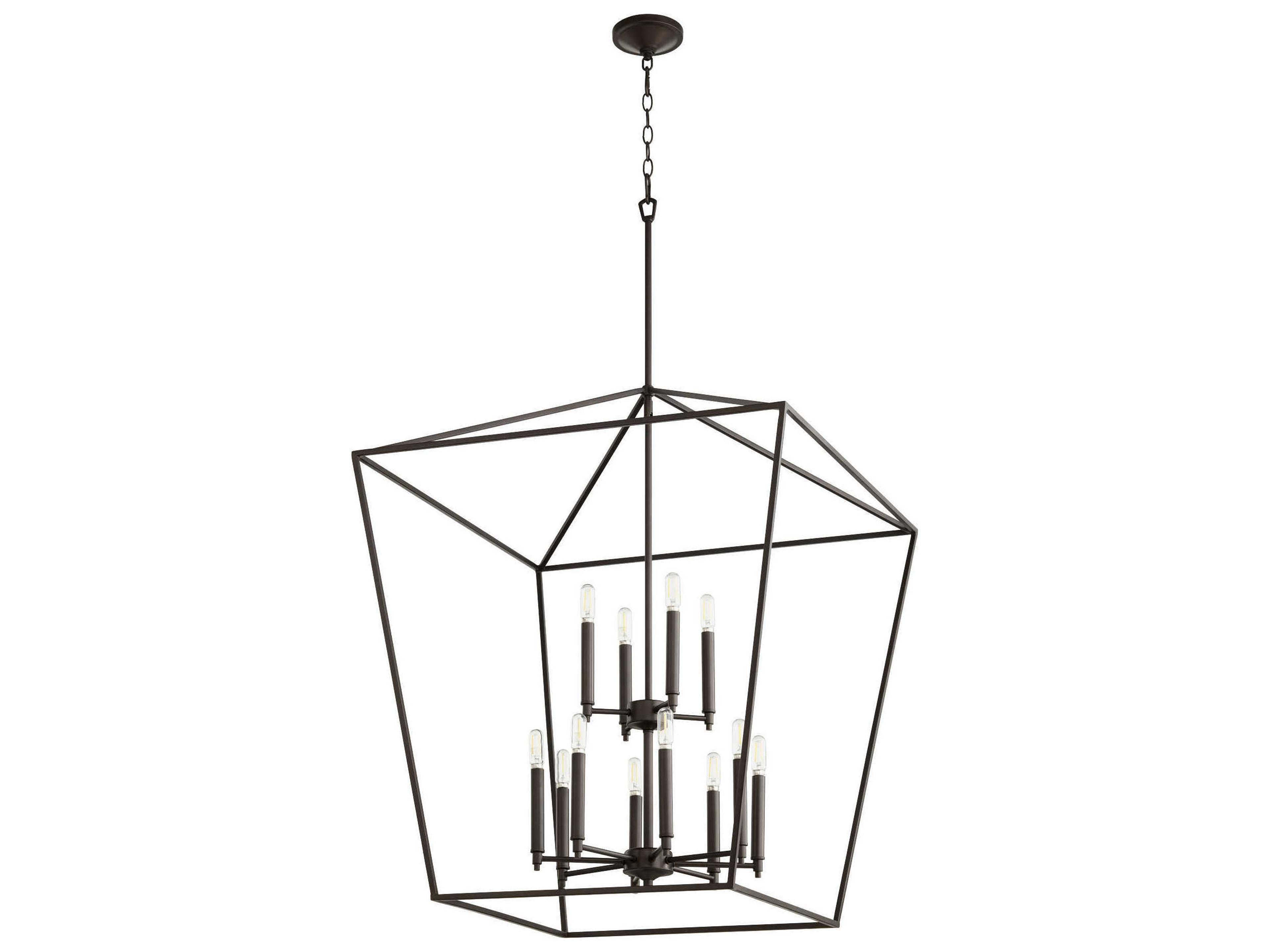 Gabriel 12-Light Oiled Bronze Candelabra Tiered Chandelier