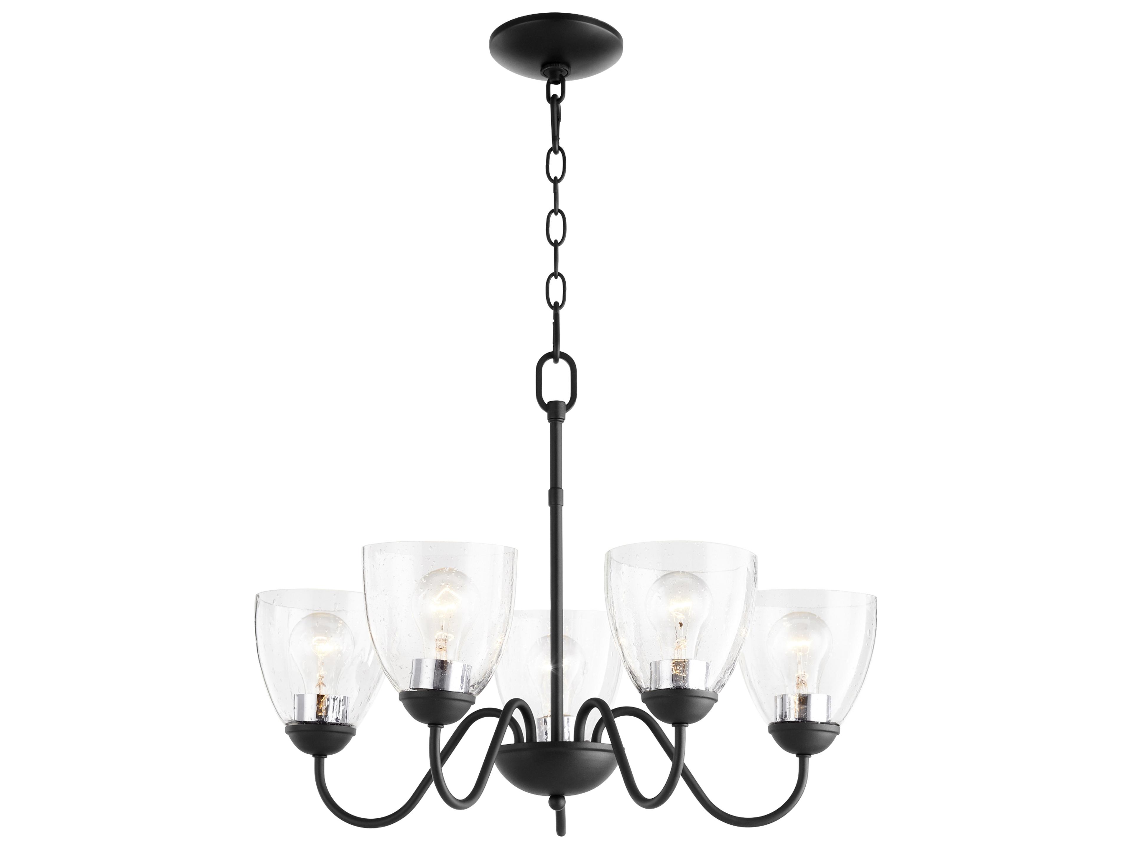 Quorum 5-Light Noir Black Glass Chandelier