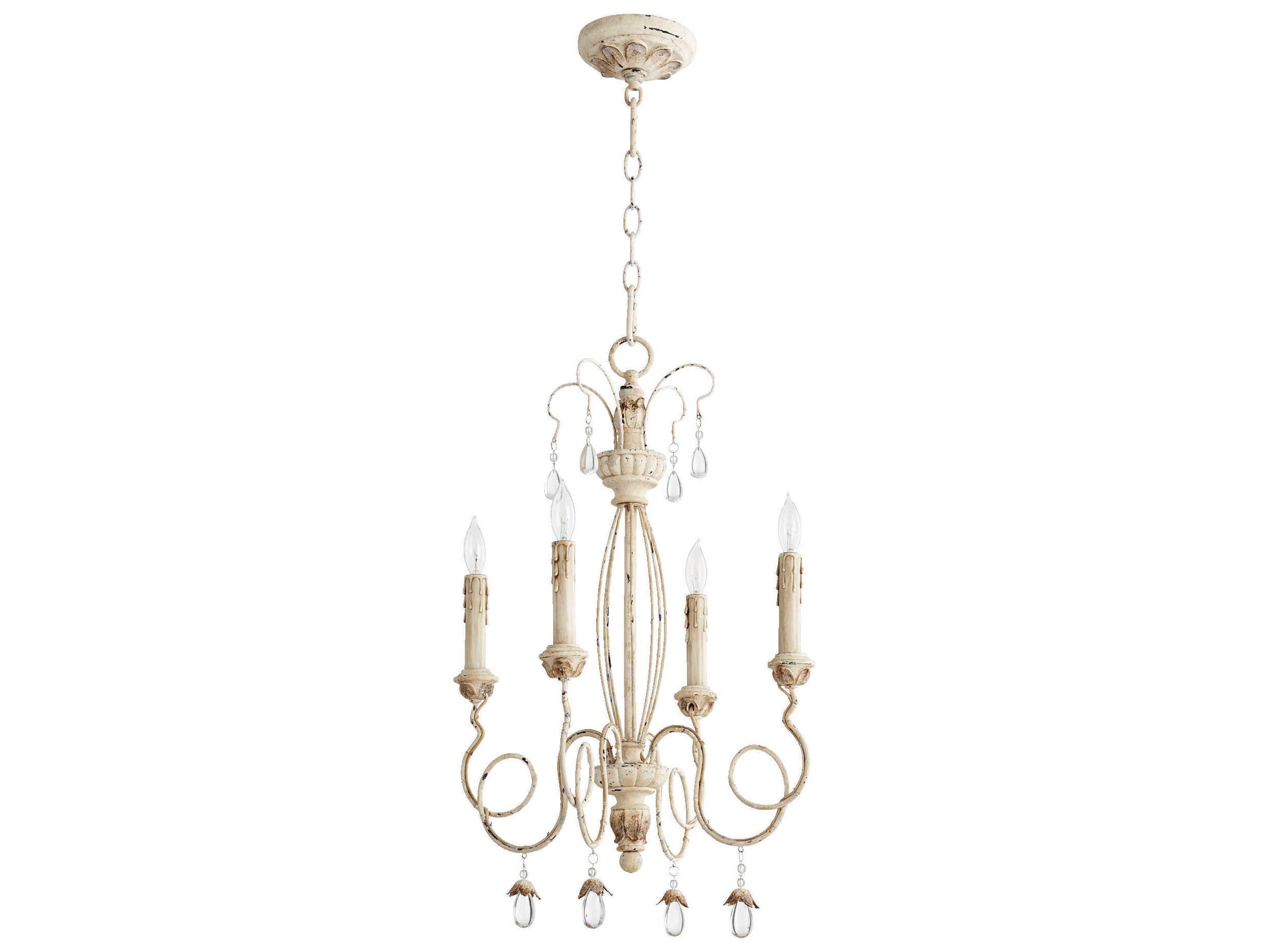 Venice 4-Light Persian White Crystal Candelabra Chandelier