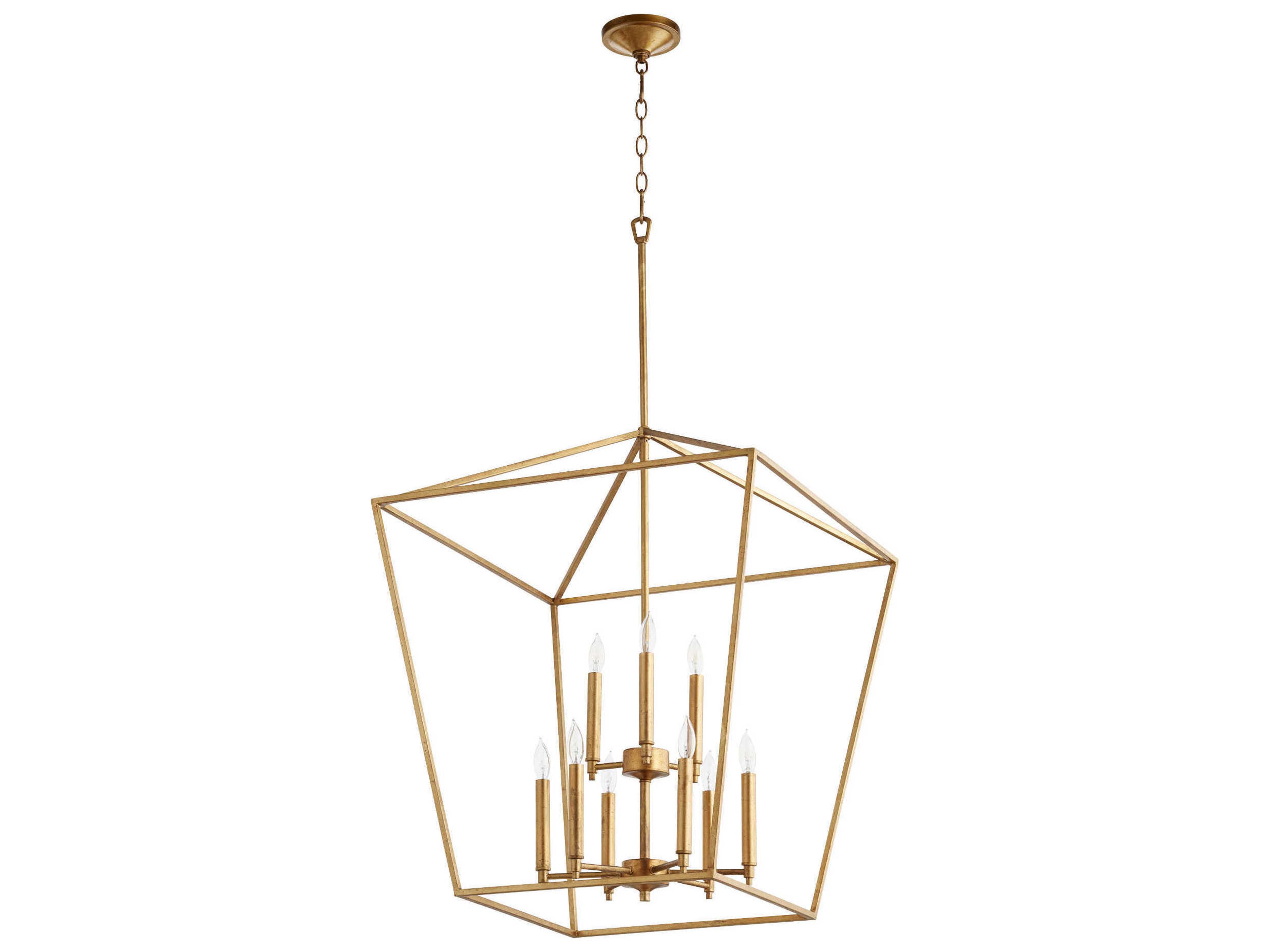 Gabriel 9-Light Gold Leaf Candelabra Tiered Chandelier