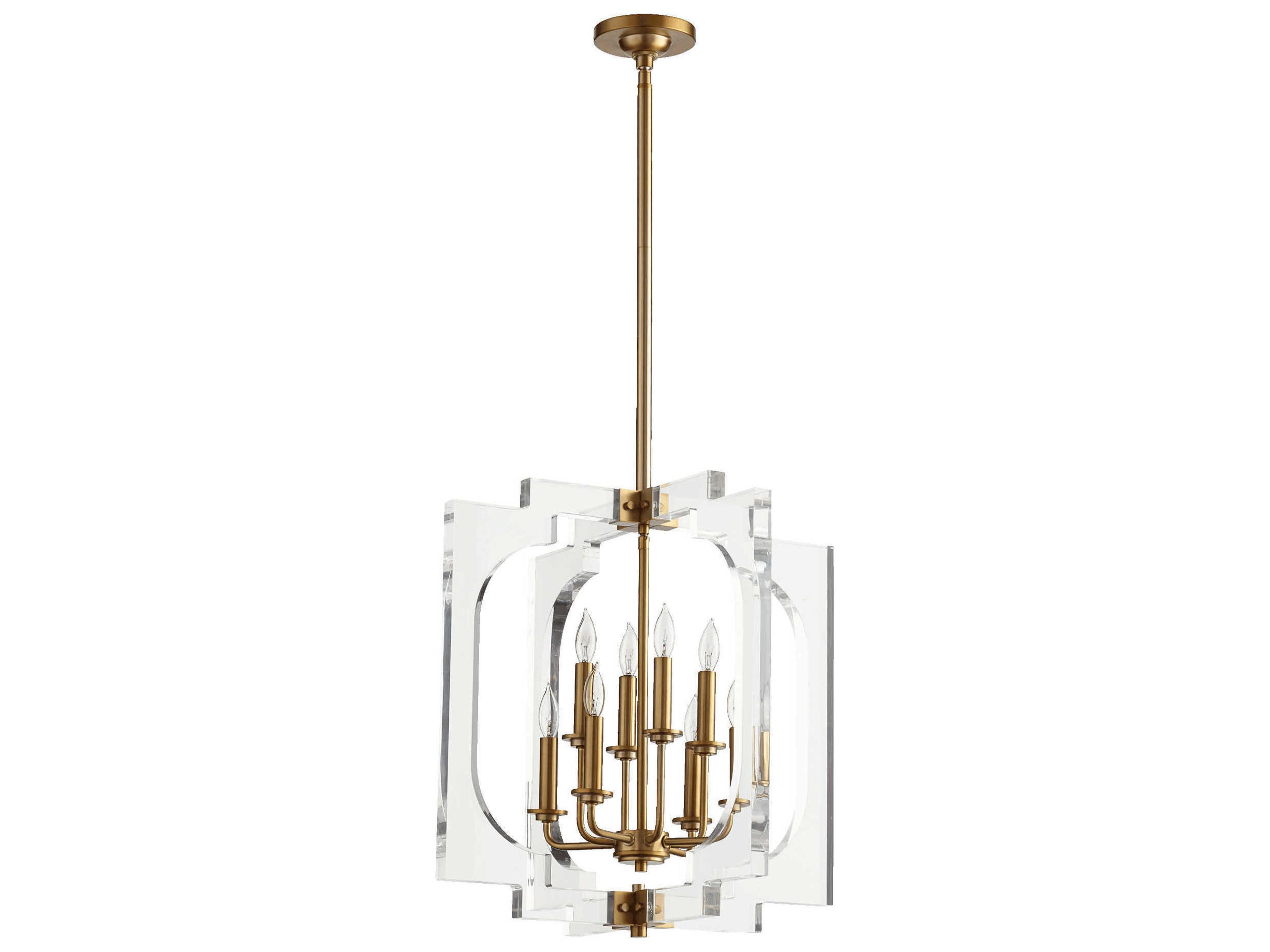 Broadway 8-Light Aged Brass Candelabra Chandelier