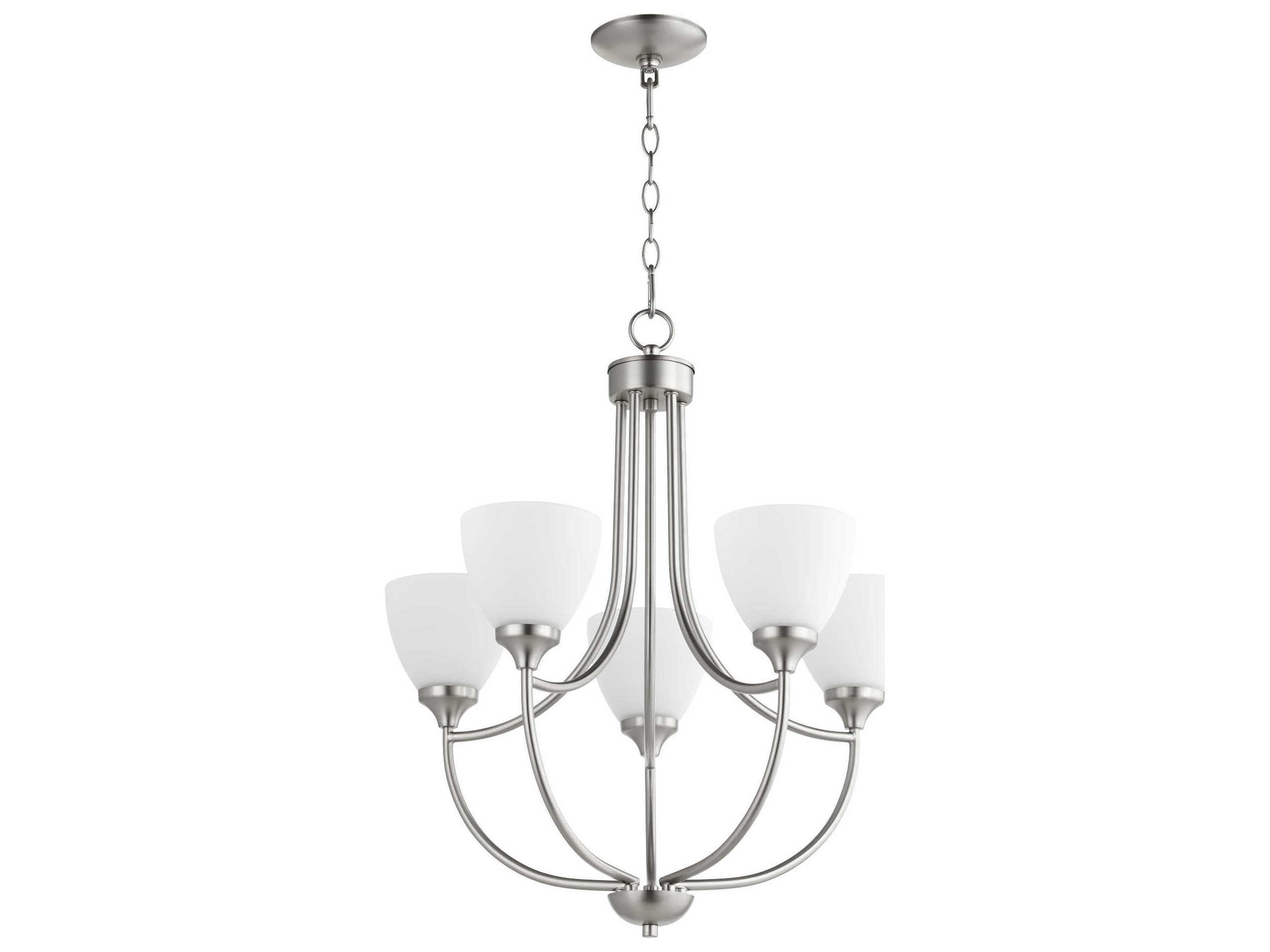 Enclave 5-Light Satin Nickel Glass Bell Chandelier