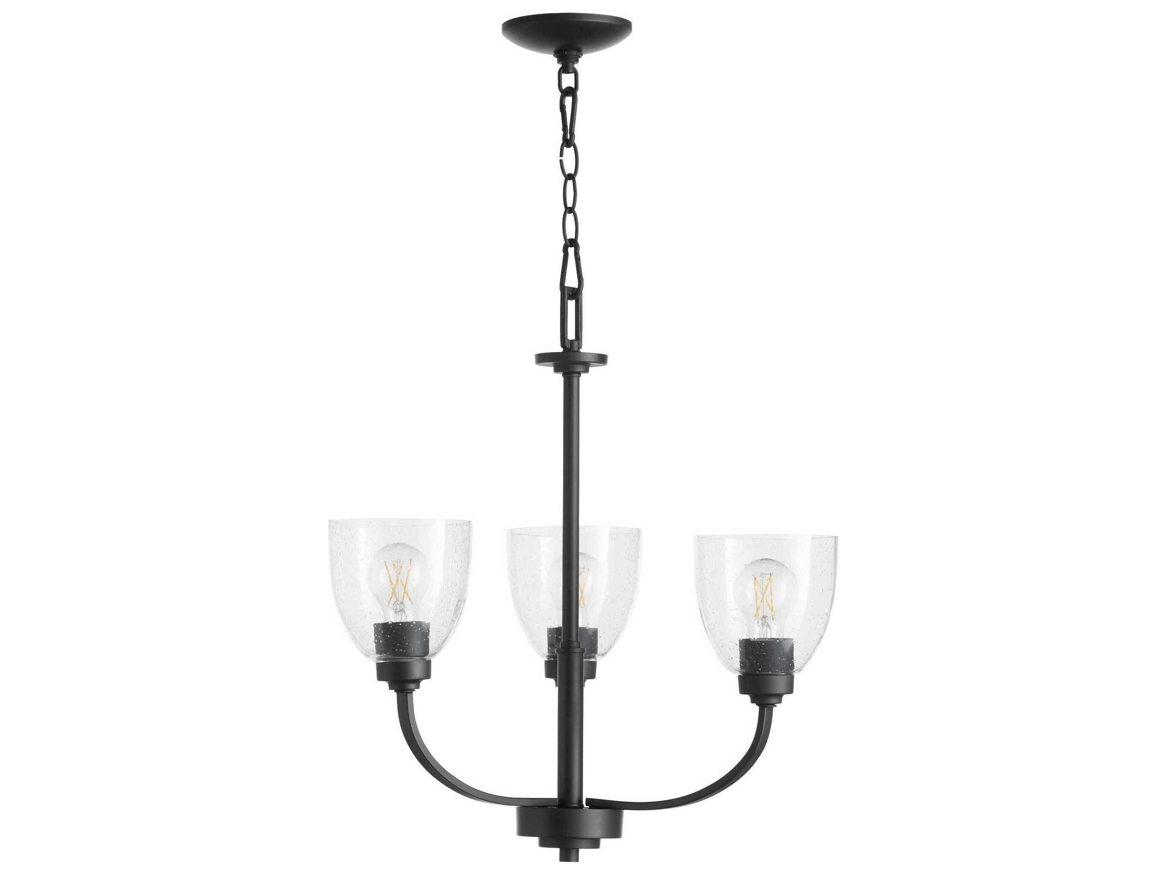 Reyes 3-Light Textured Black Chandelier