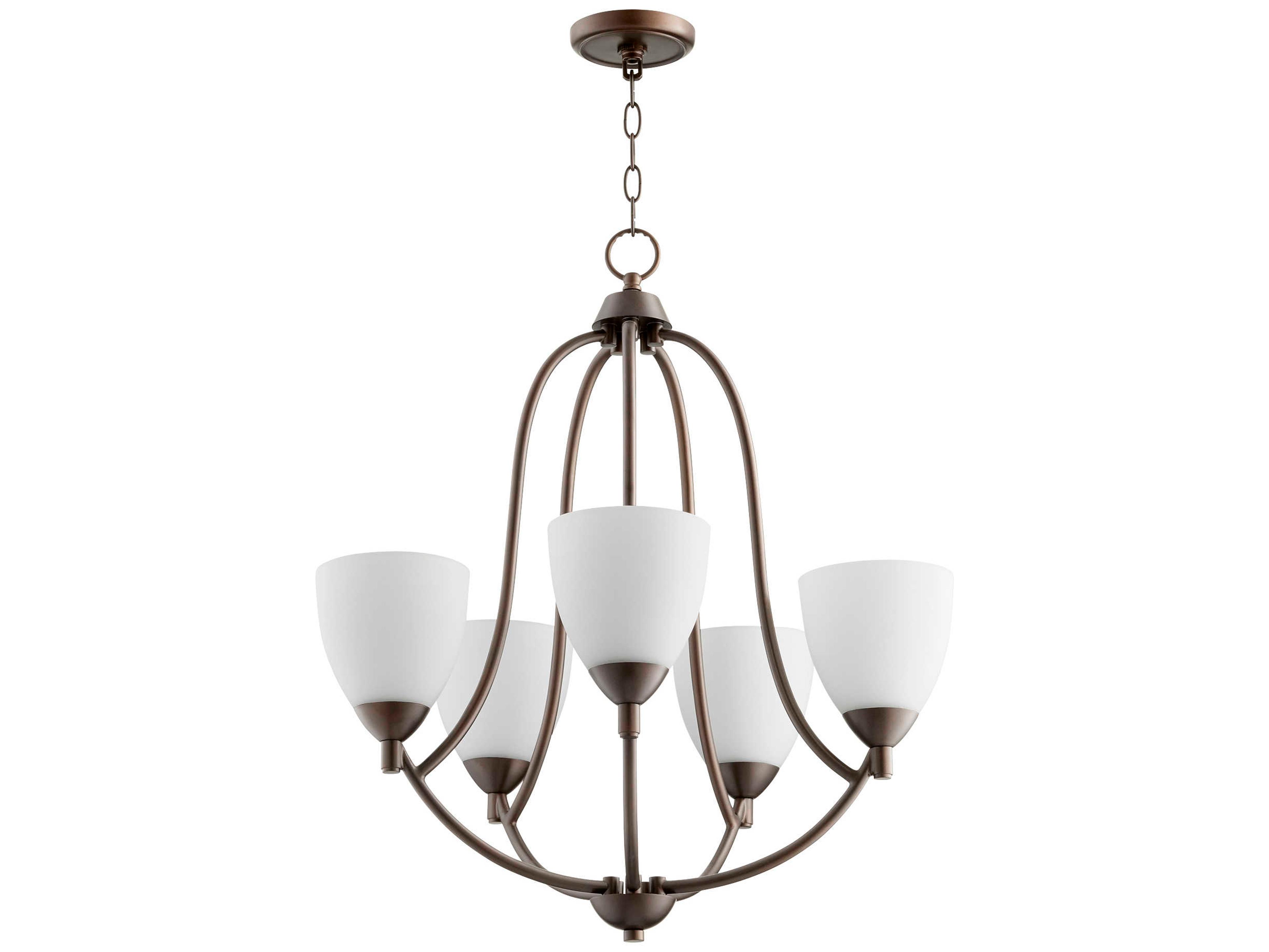 Barkley 5-Light Oiled Bronze Glass Bell Chandelier