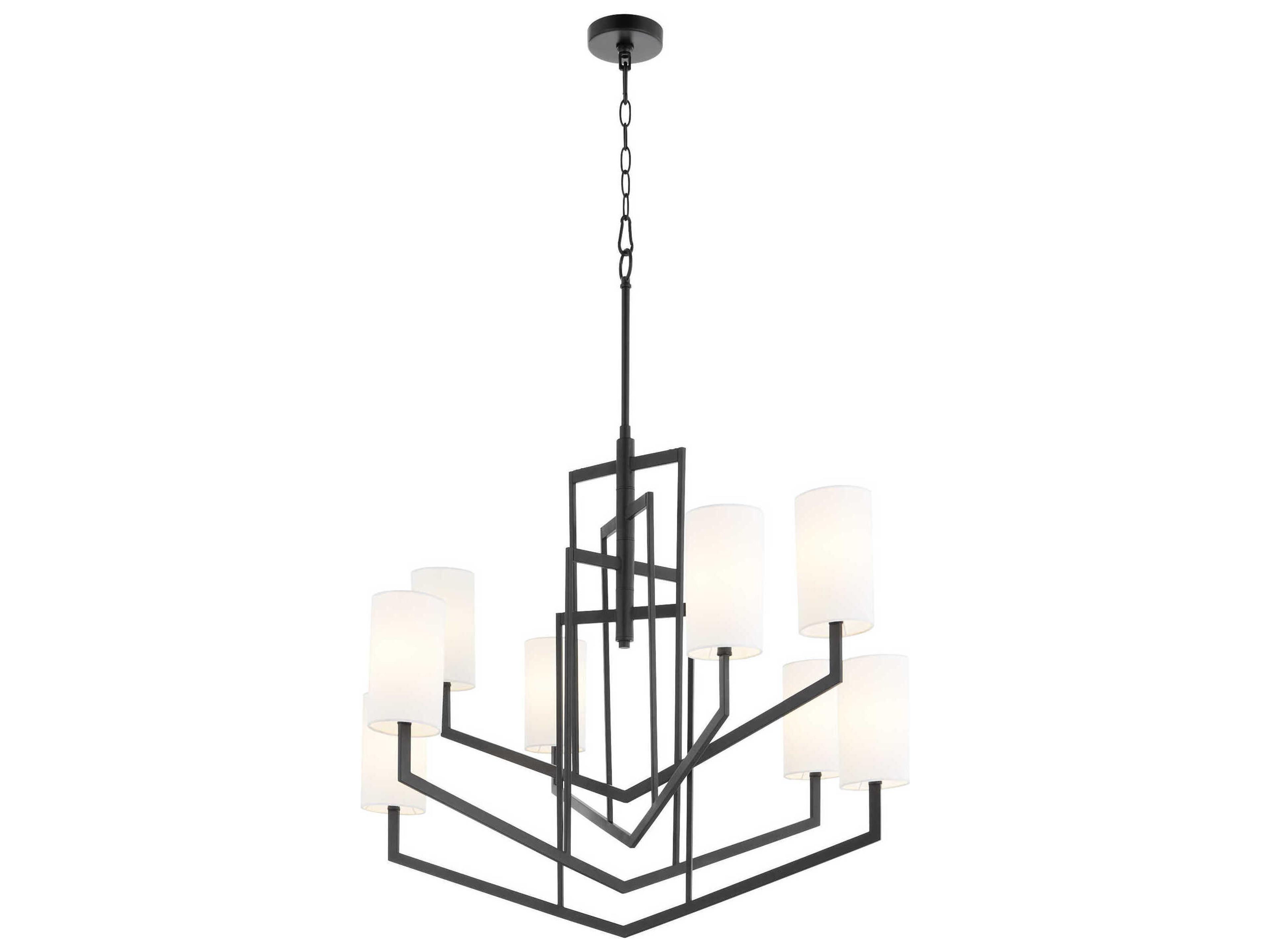 Quorum Bolivar 8-Light Matte Black Geometric Chandelier