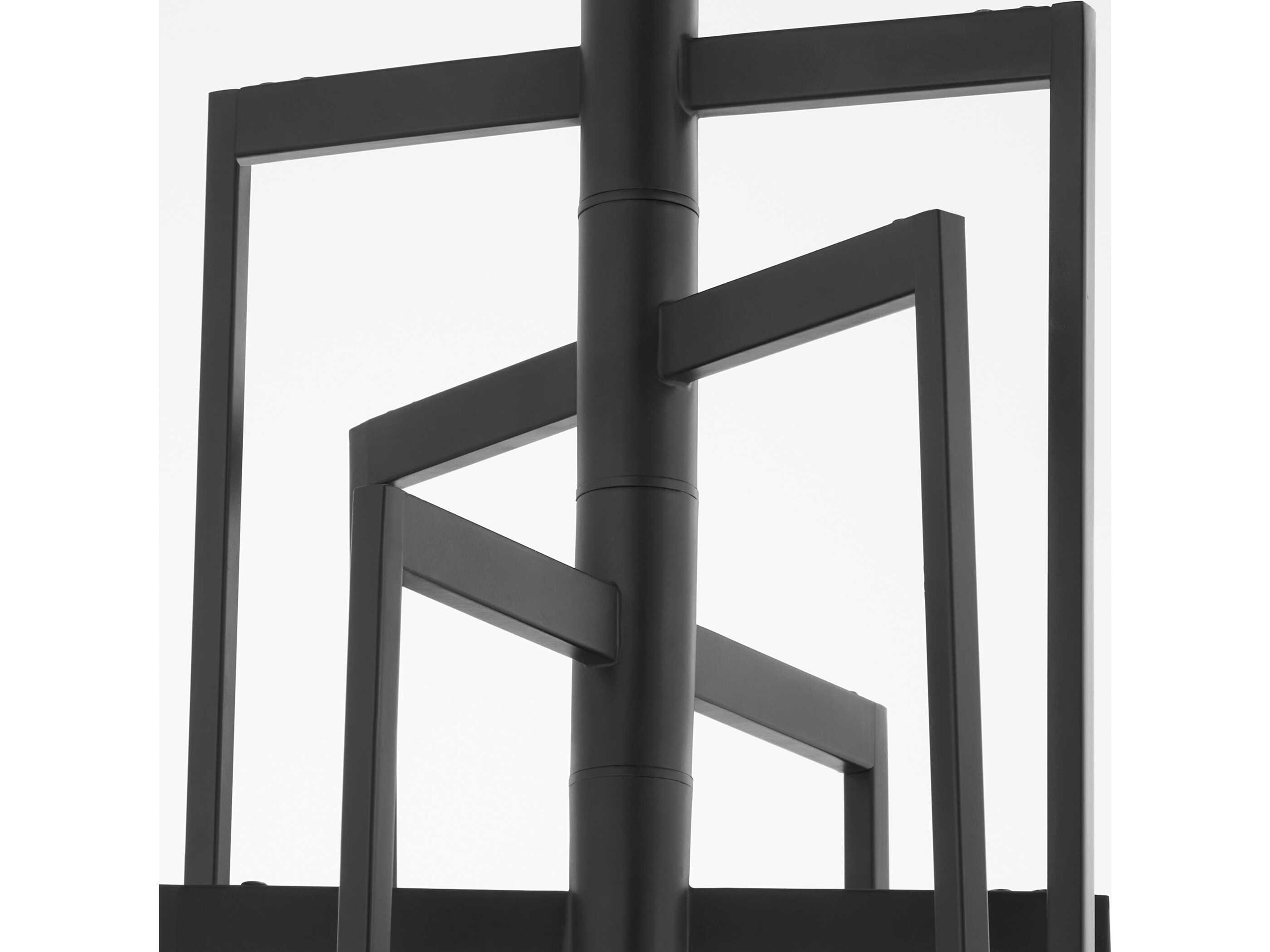 Quorum Bolivar 8-Light Matte Black Geometric Chandelier