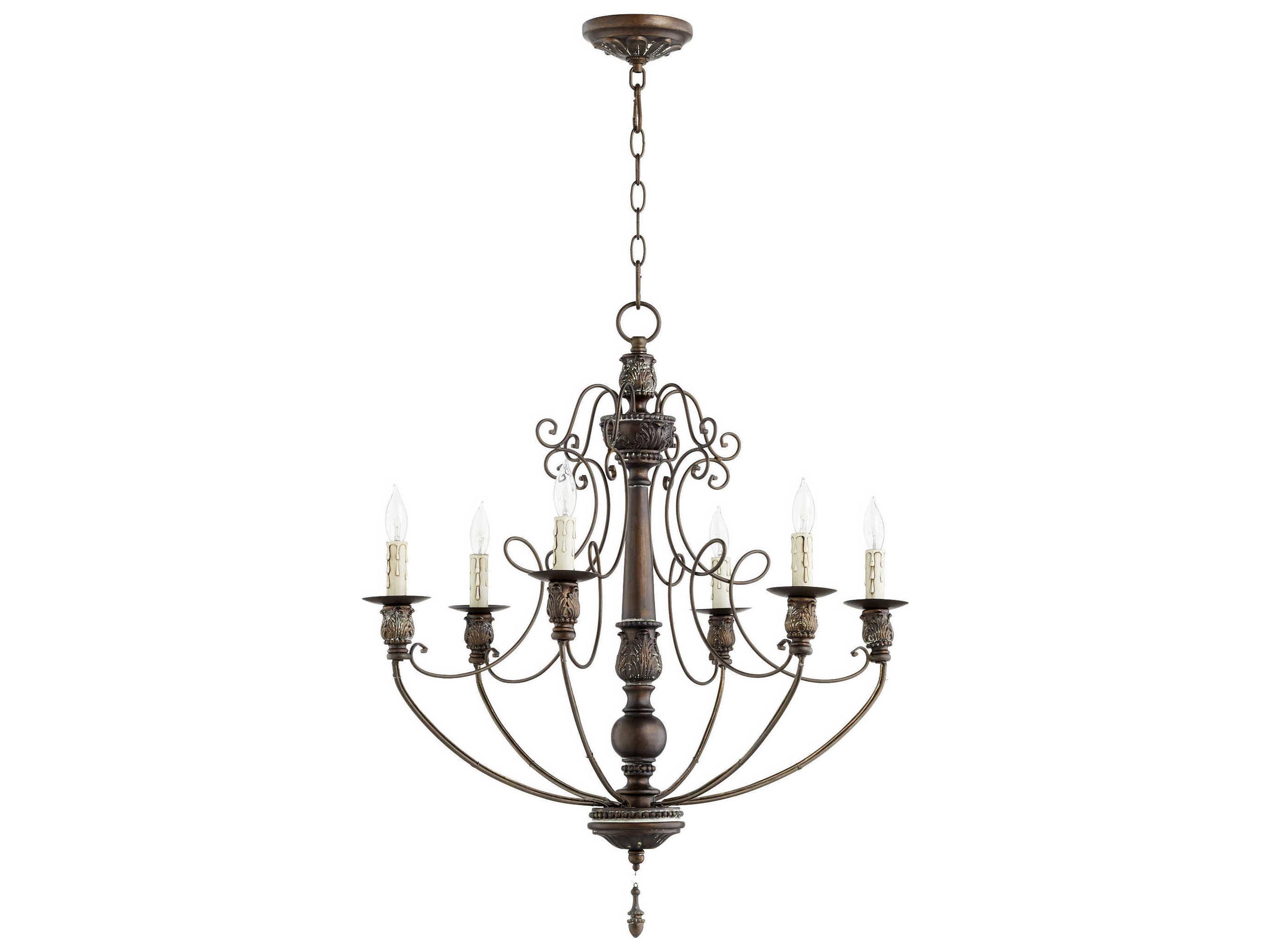 Salento 6-Light Vintage Copper Candelabra Chandelier