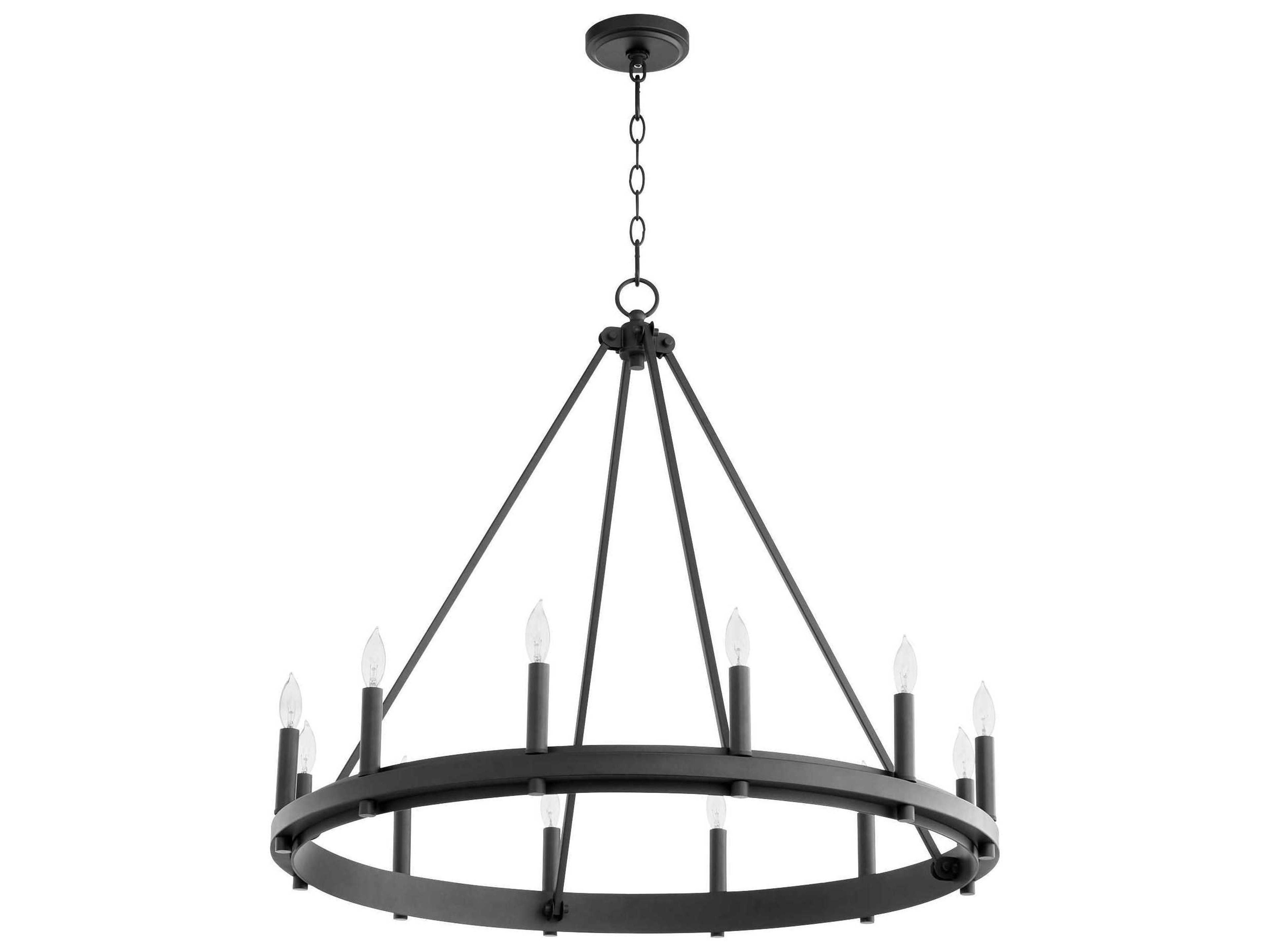 Aura 12-Light Noir Black Candelabra Chandelier