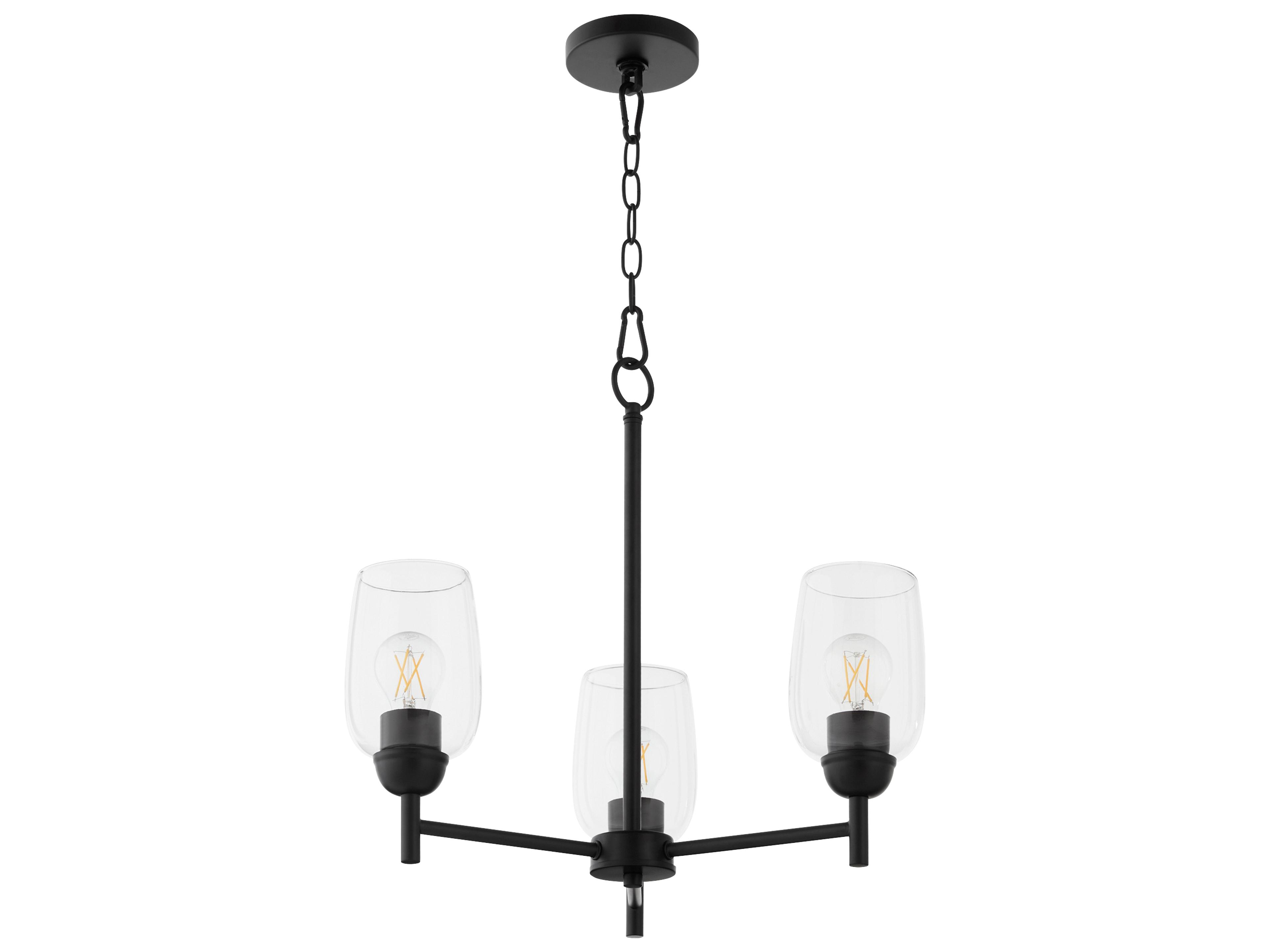 Wallinger 3-Light Matte Black Chandelier
