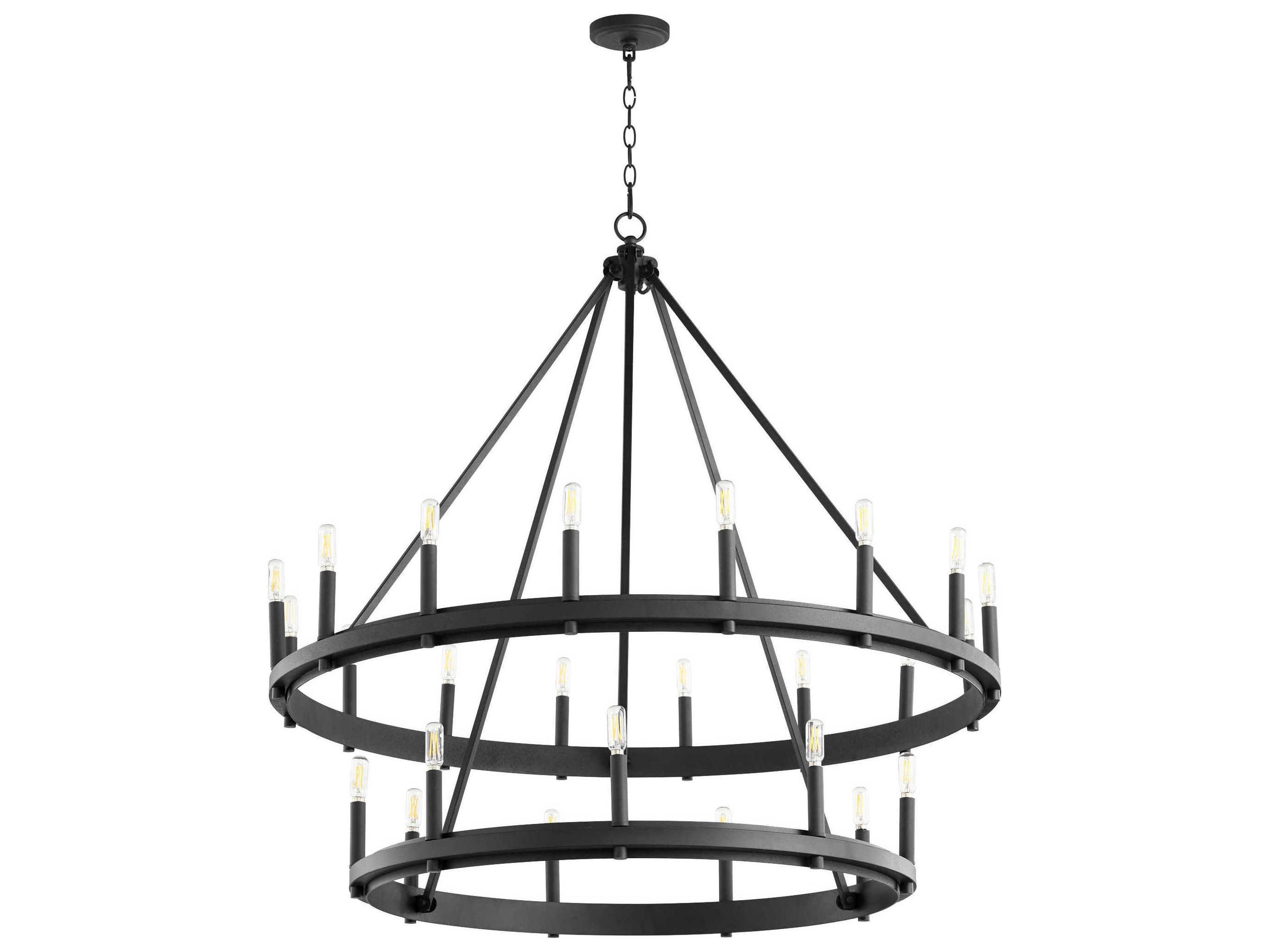 Aura 25-Light Noir Black Candelabra Tiered Chandelier
