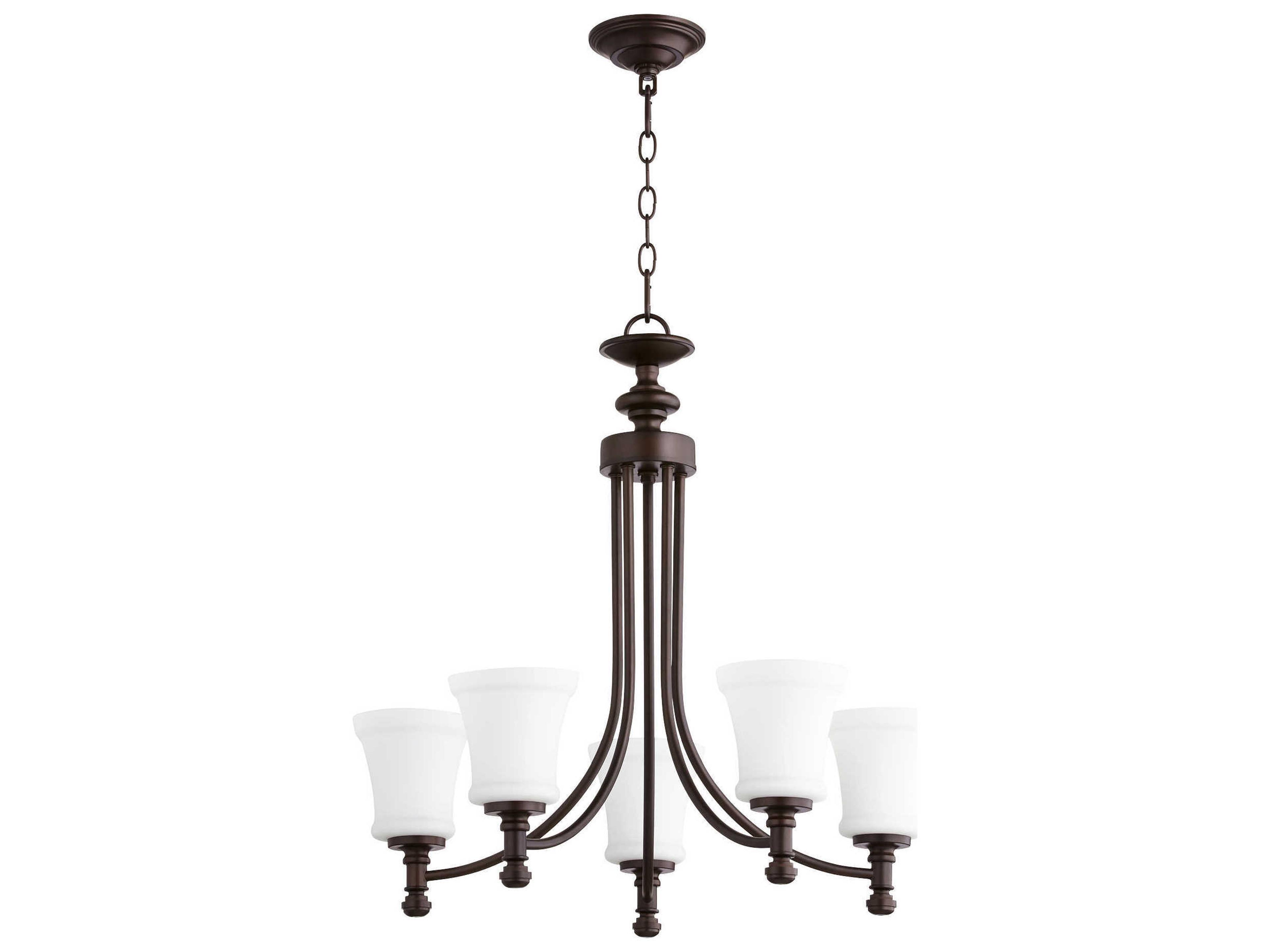 Rossington 5-Light Oiled Bronze Glass Chandelier