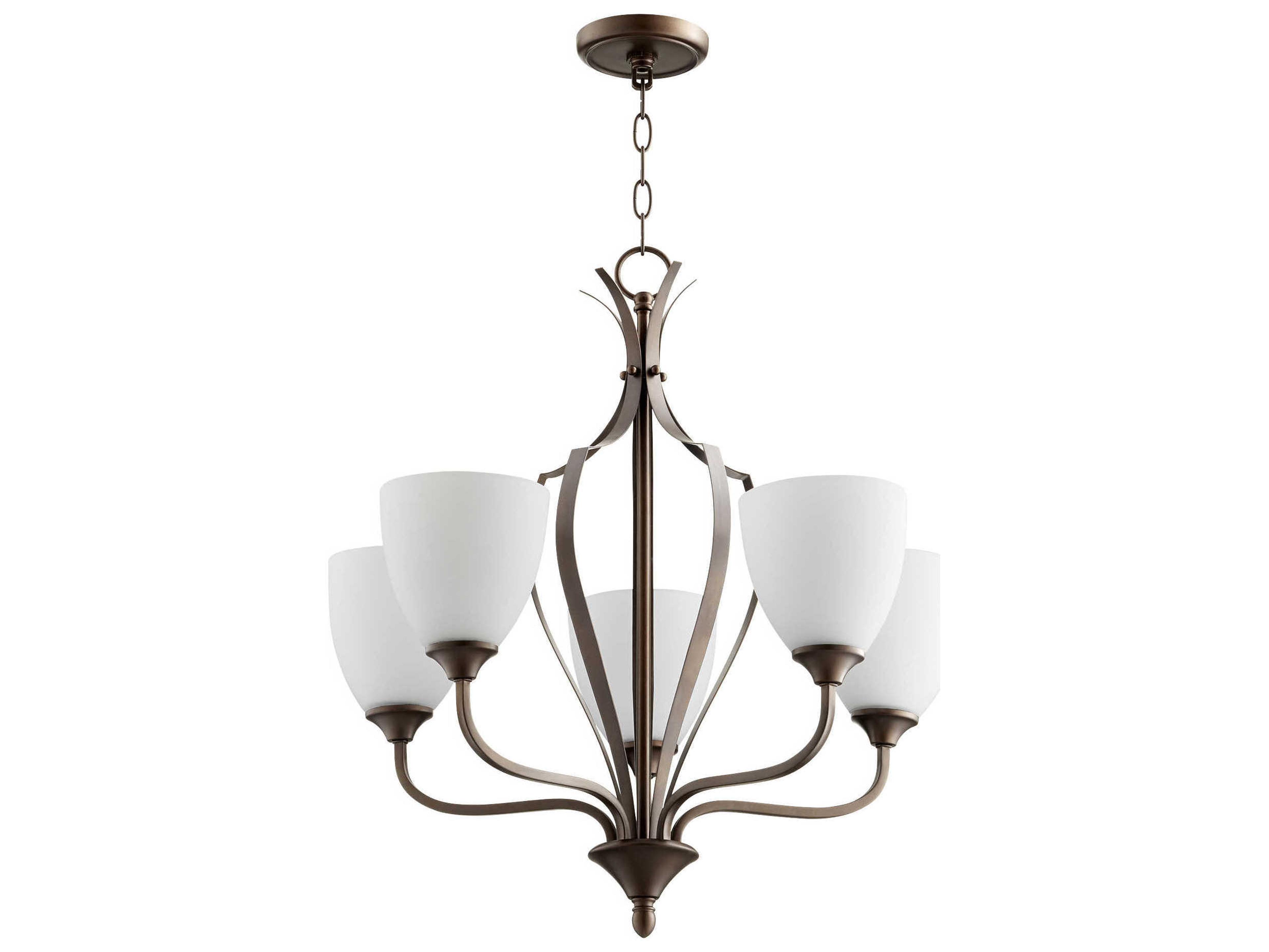 Jardin 5-Light Oiled Bronze Glass Bell Chandelier