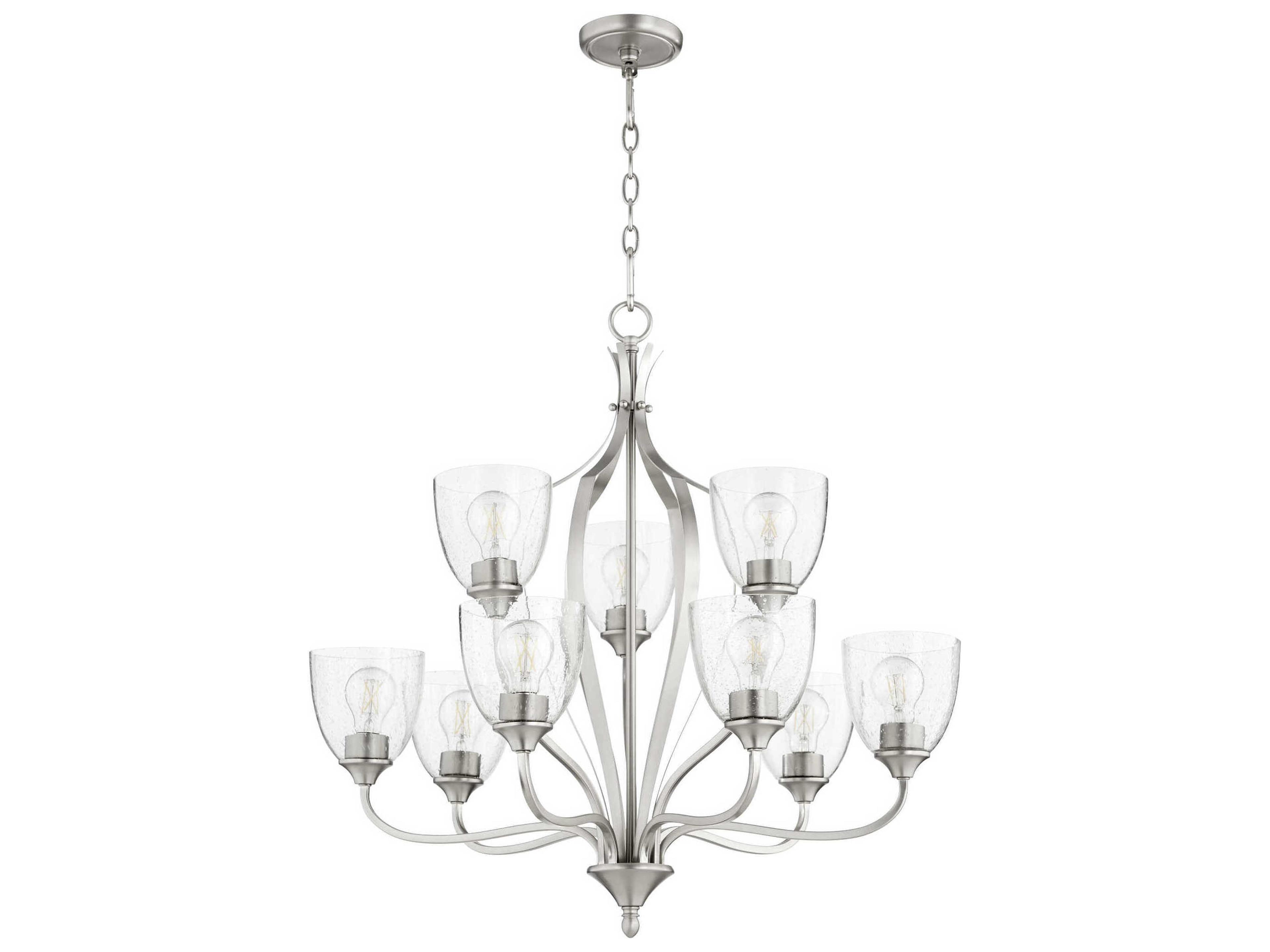 Jardin 9-Light Satin Nickel Bell Chandelier