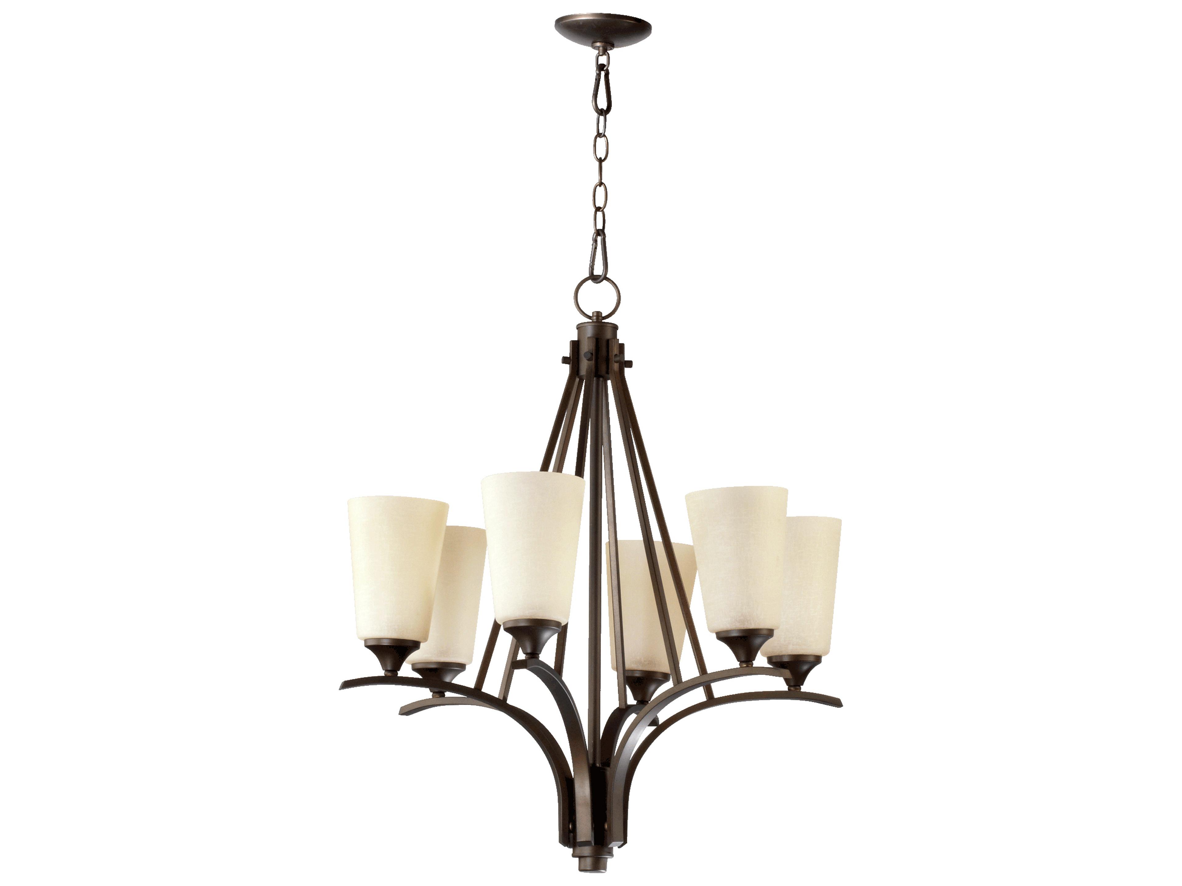 Winslet Ii 6-Light Oiled Bronze Glass Candelabra Chandelier