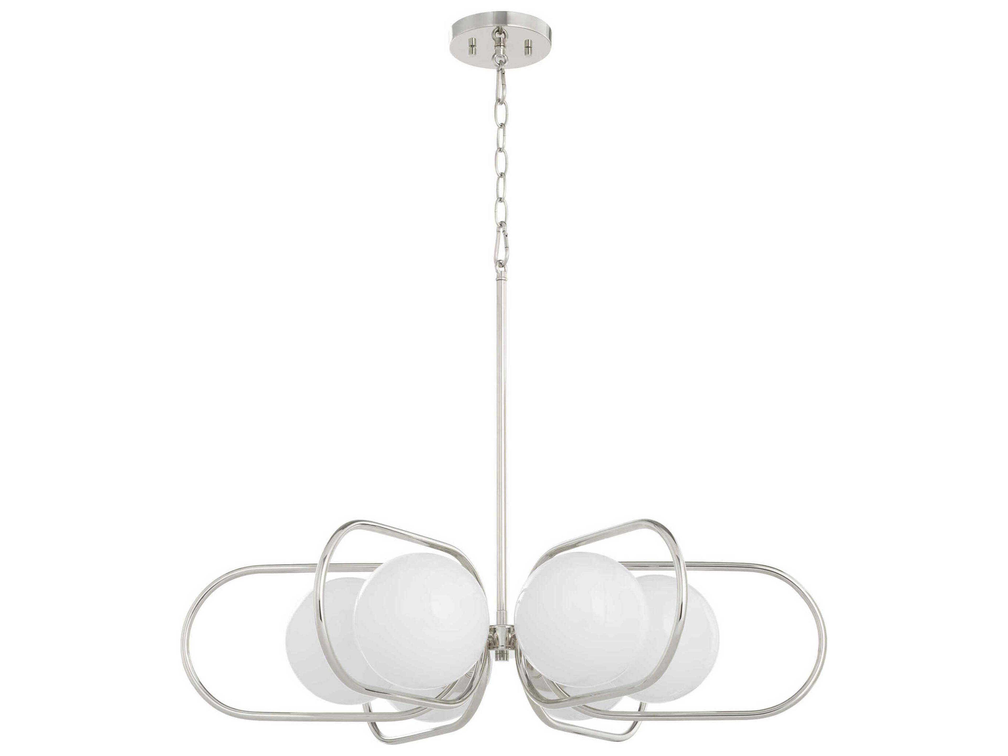 Belmont 6-Light Polished Nickel Globe Chandelier