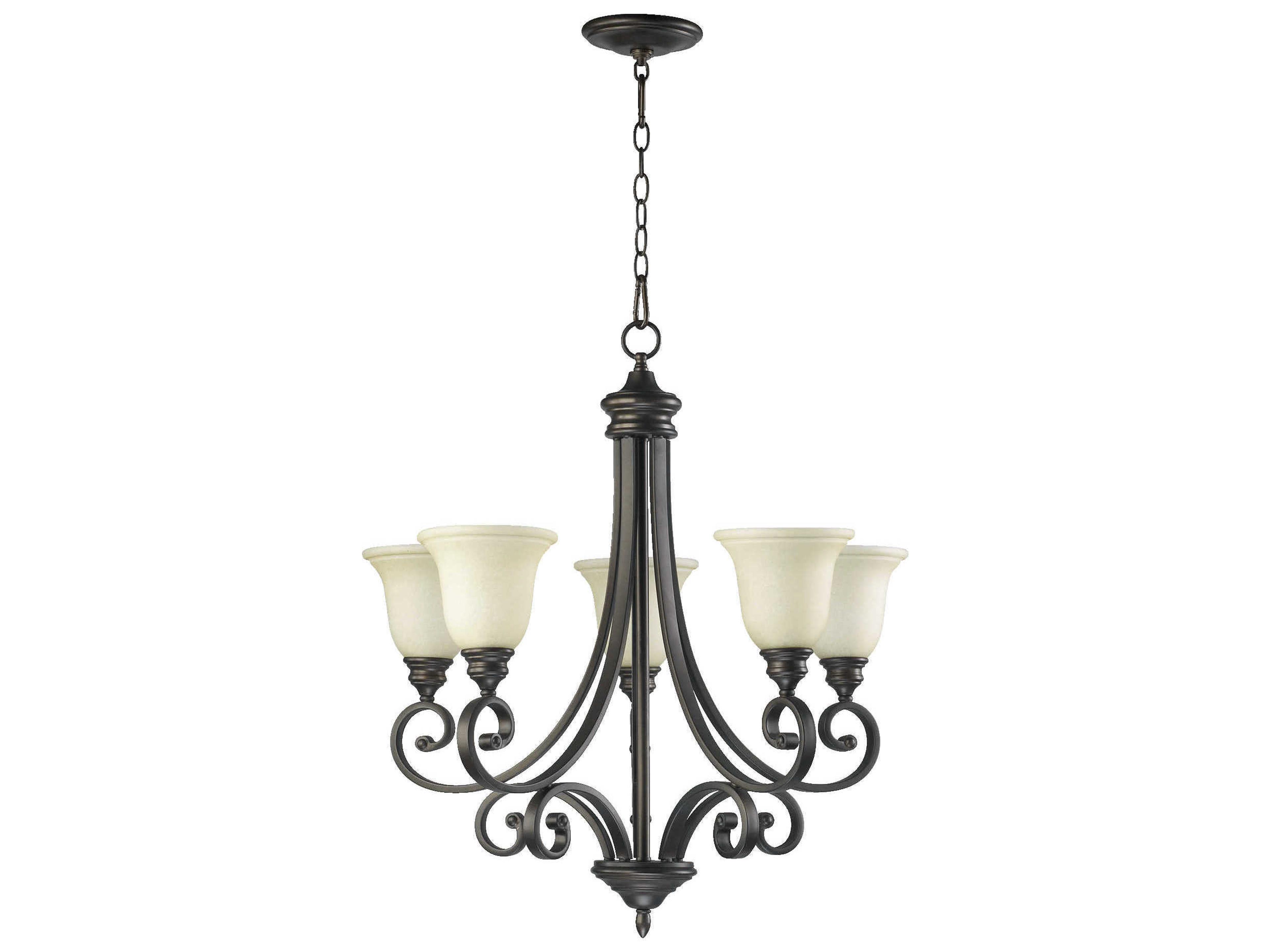 Bryant 5-Light Oiled Bronze Glass Bell Chandelier