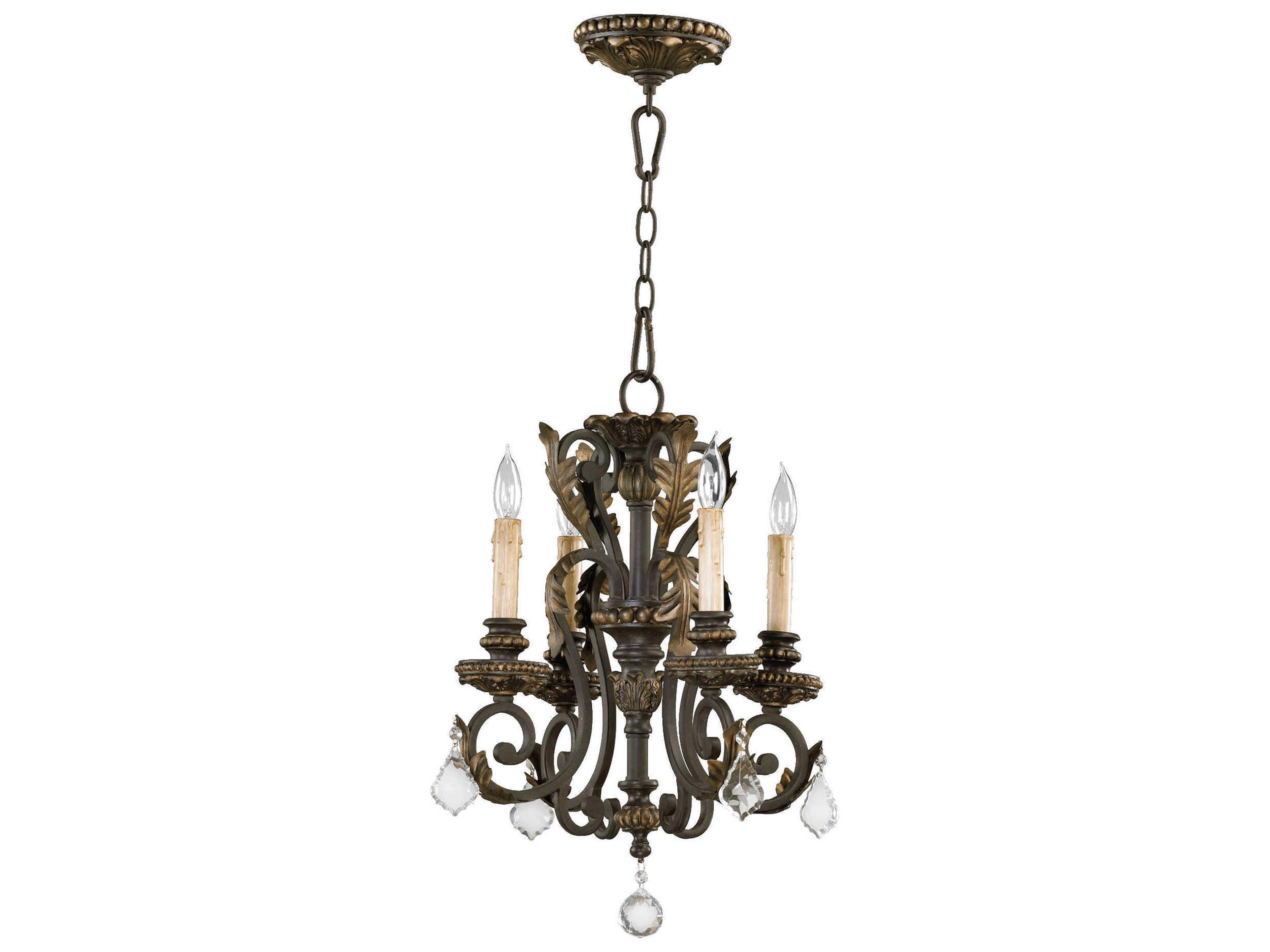 Rio Salado 4-Light Toasted Sienna With Mystic Silver Brown Crystal Candelabra Chandelier