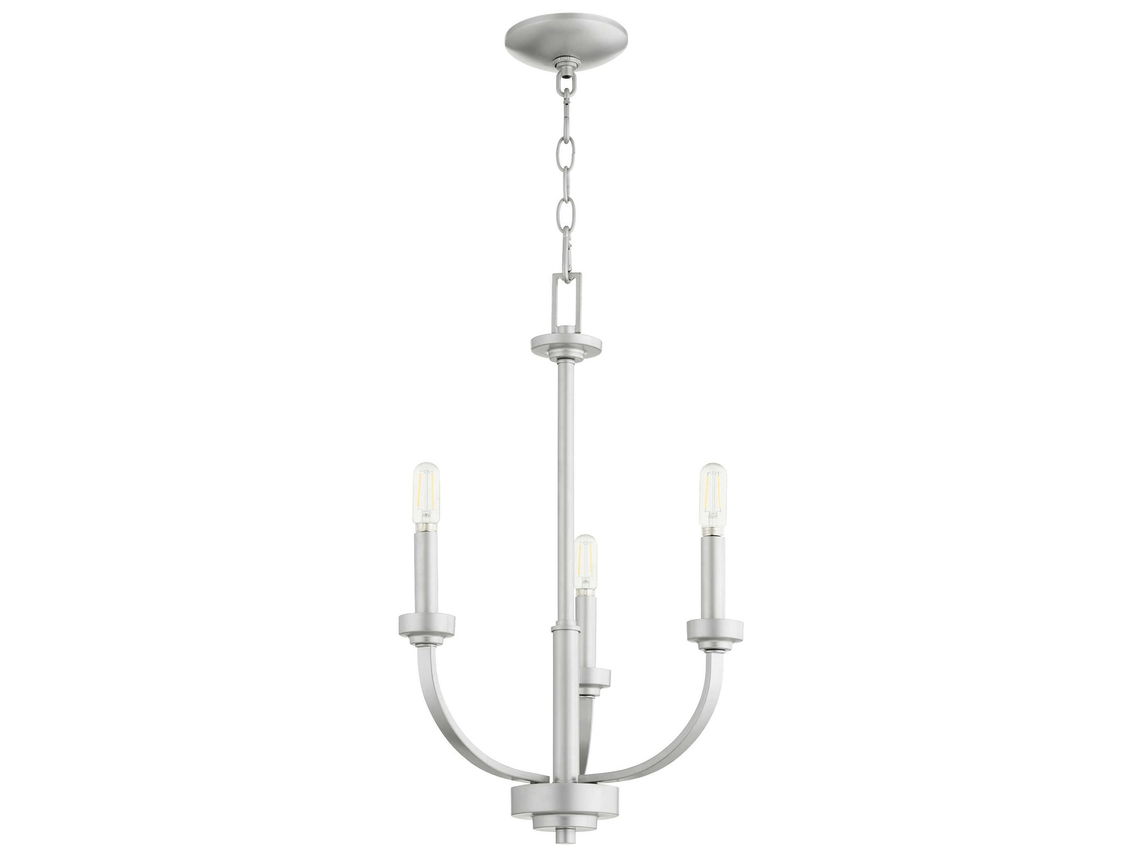 Reyes 3-Light Classic Nickel Candelabra Chandelier