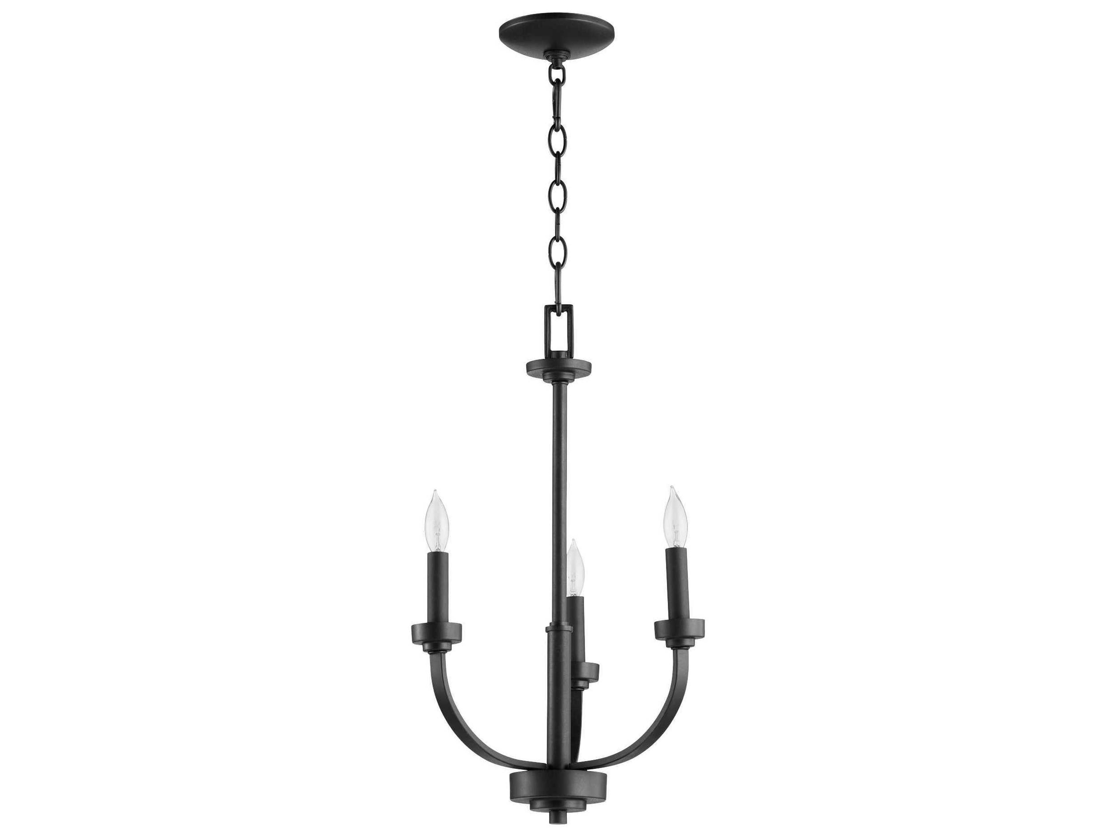 Reyes 3-Light Noir Black Candelabra Chandelier