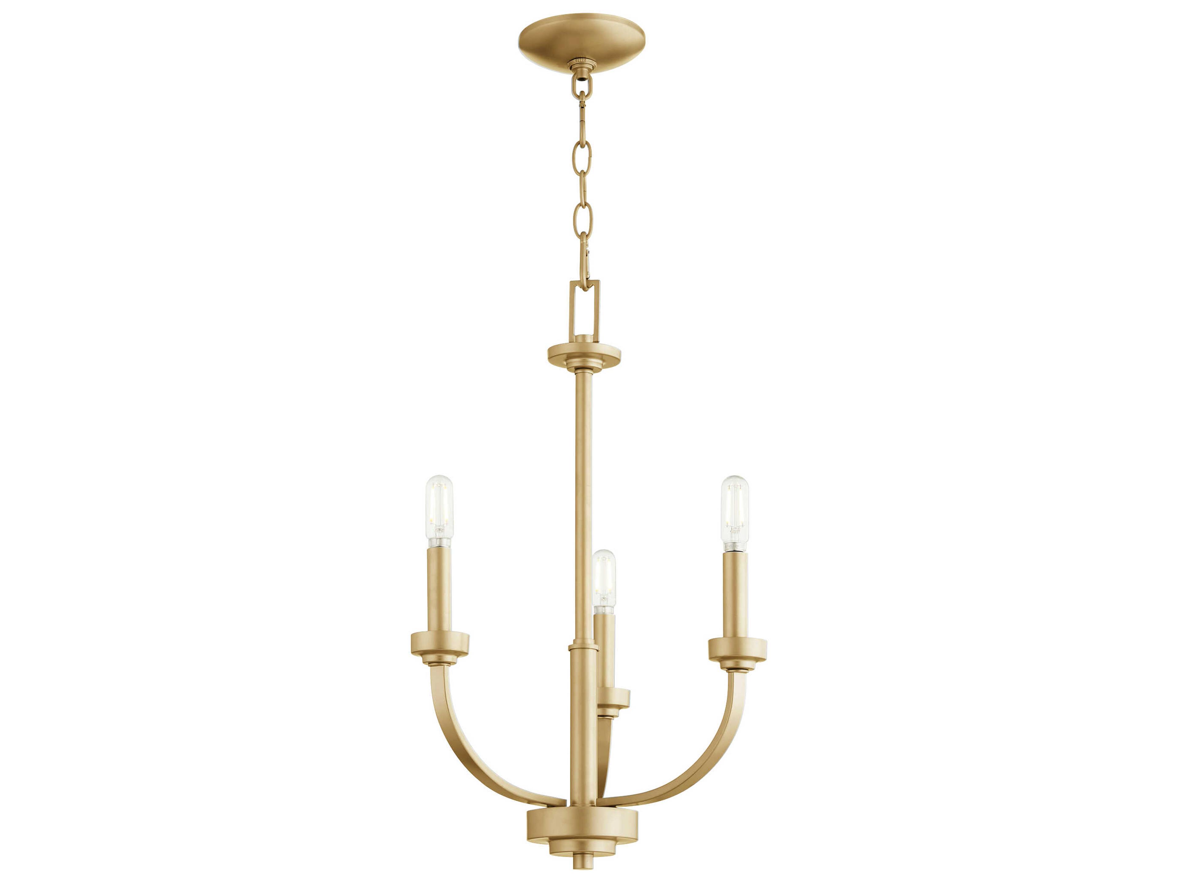 Quorum Reyes 3-Light Aged Brass Candelabra Chandelier