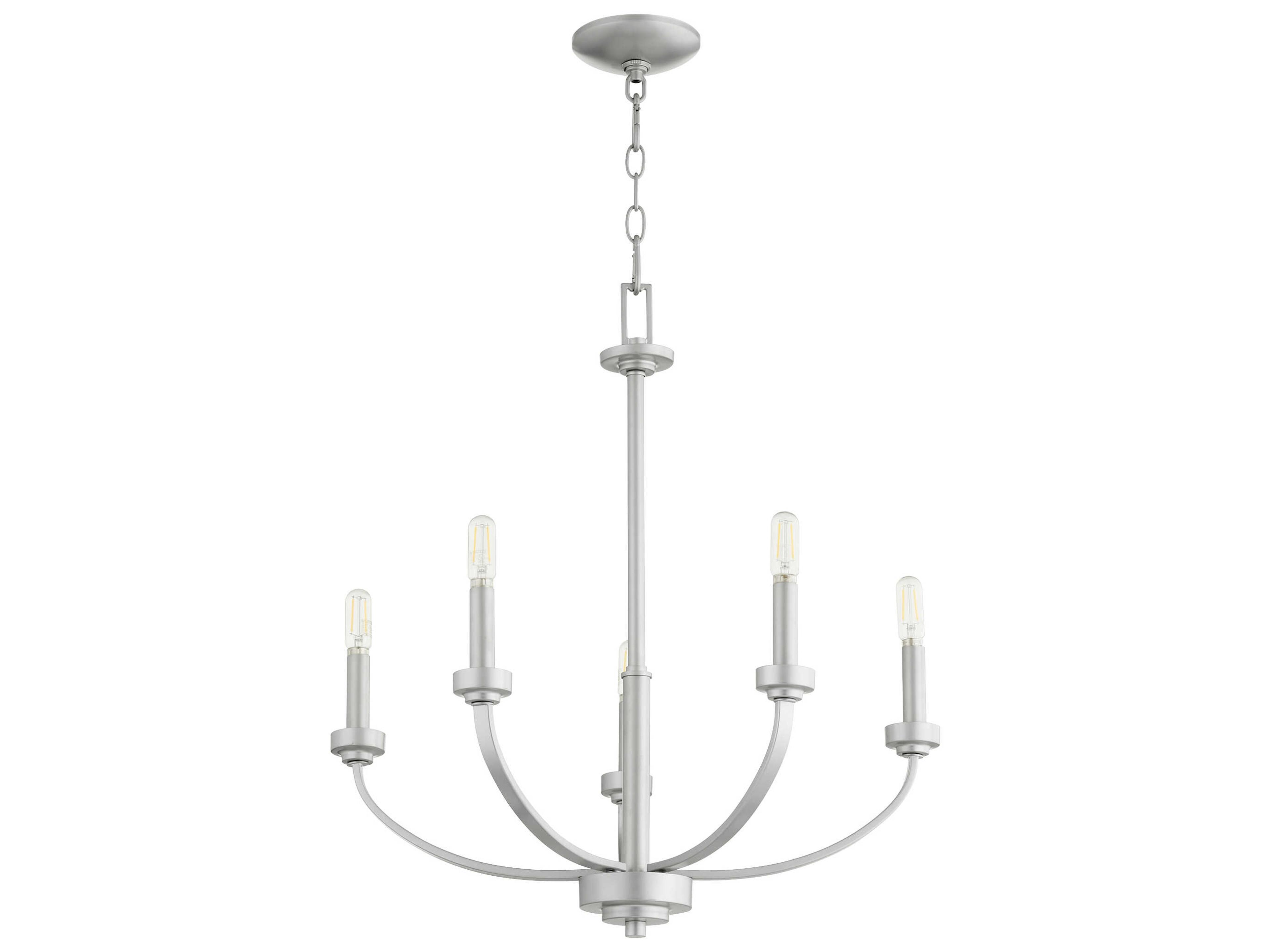 Reyes 5-Light Classic Nickel Candelabra Chandelier