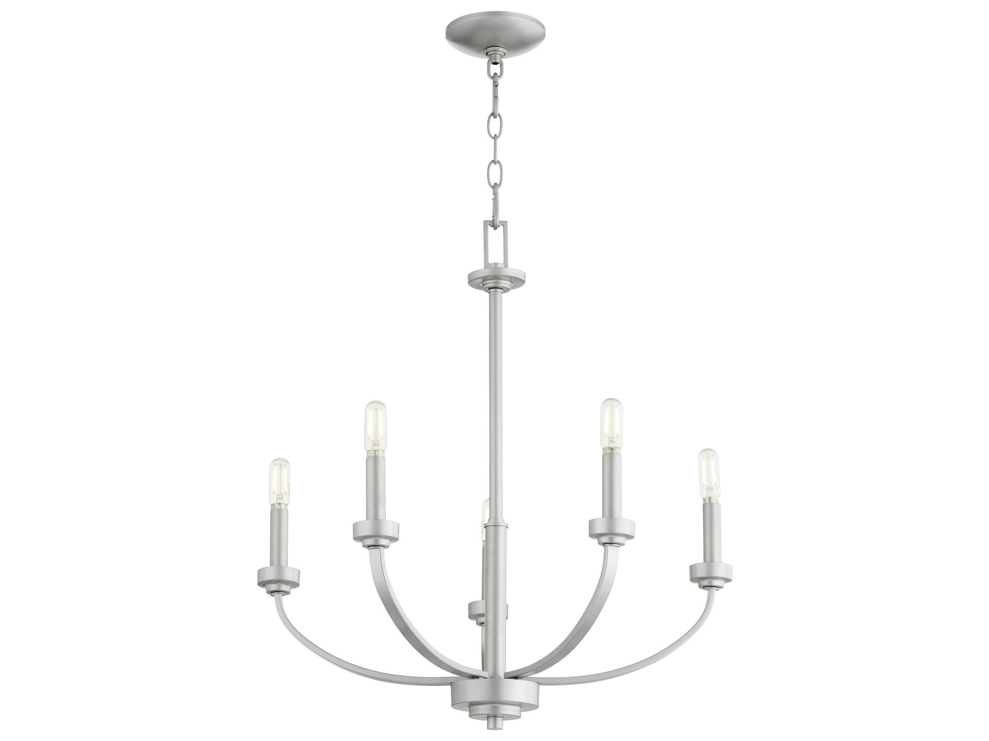 Quorum Reyes 5-Light Classic Nickel Candelabra Chandelier