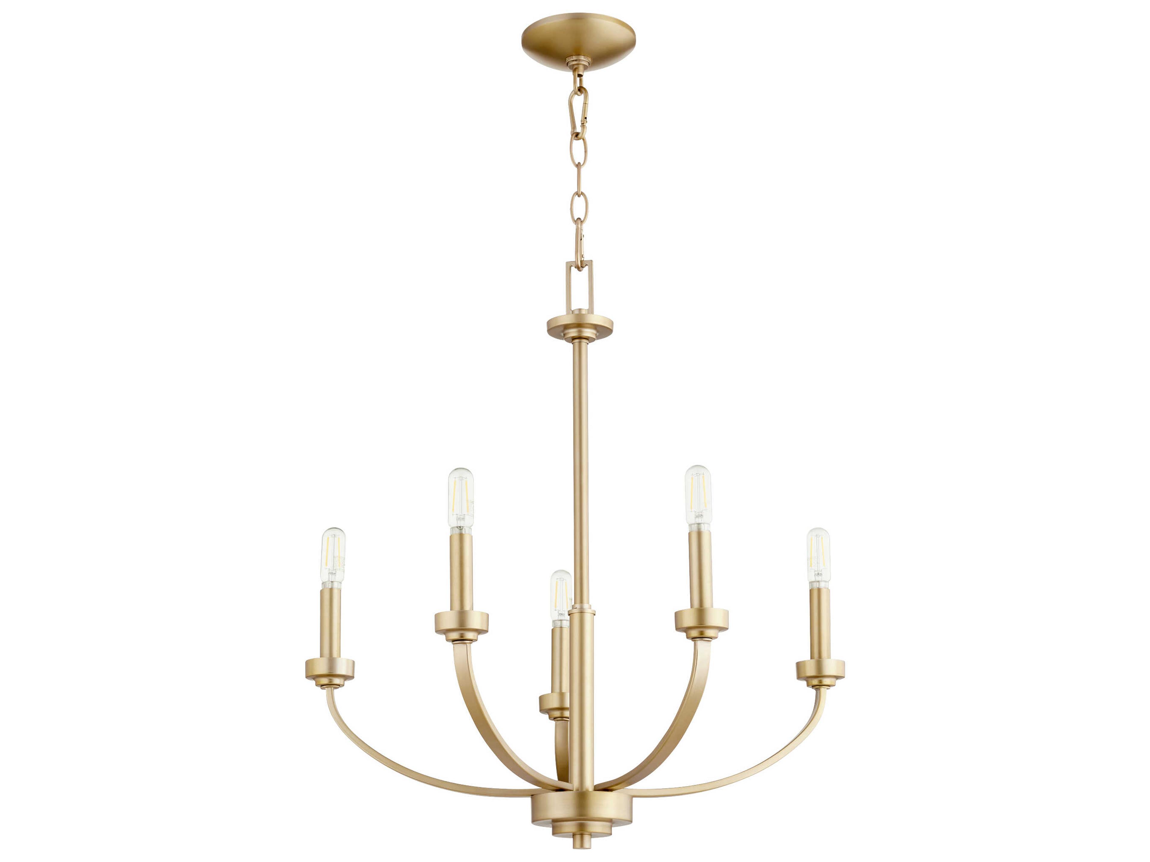 Reyes 5-Light Aged Brass Candelabra Chandelier