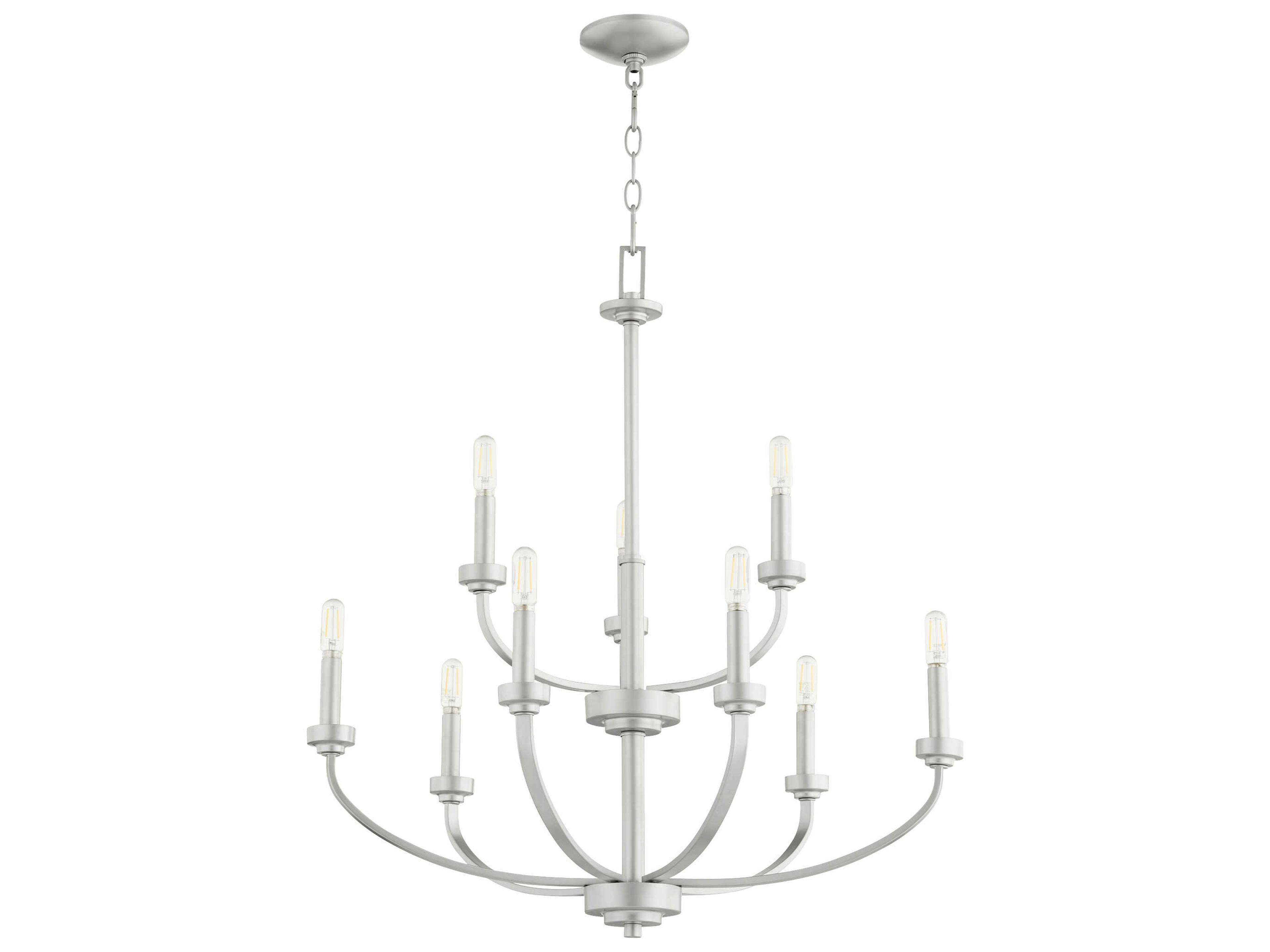 Reyes 9-Light Classic Nickel Candelabra Chandelier