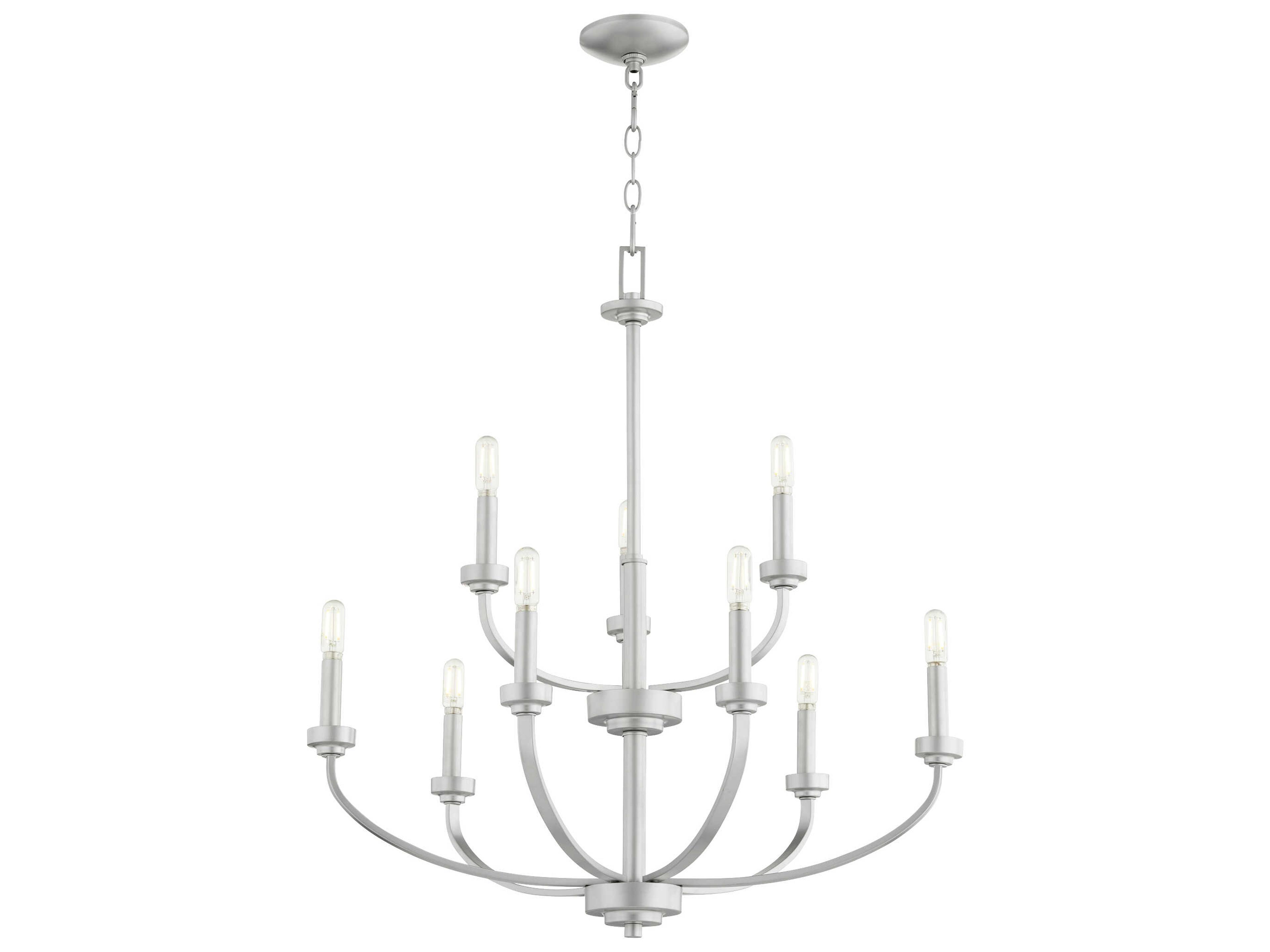 Quorum Reyes 9-Light Classic Nickel Candelabra Chandelier