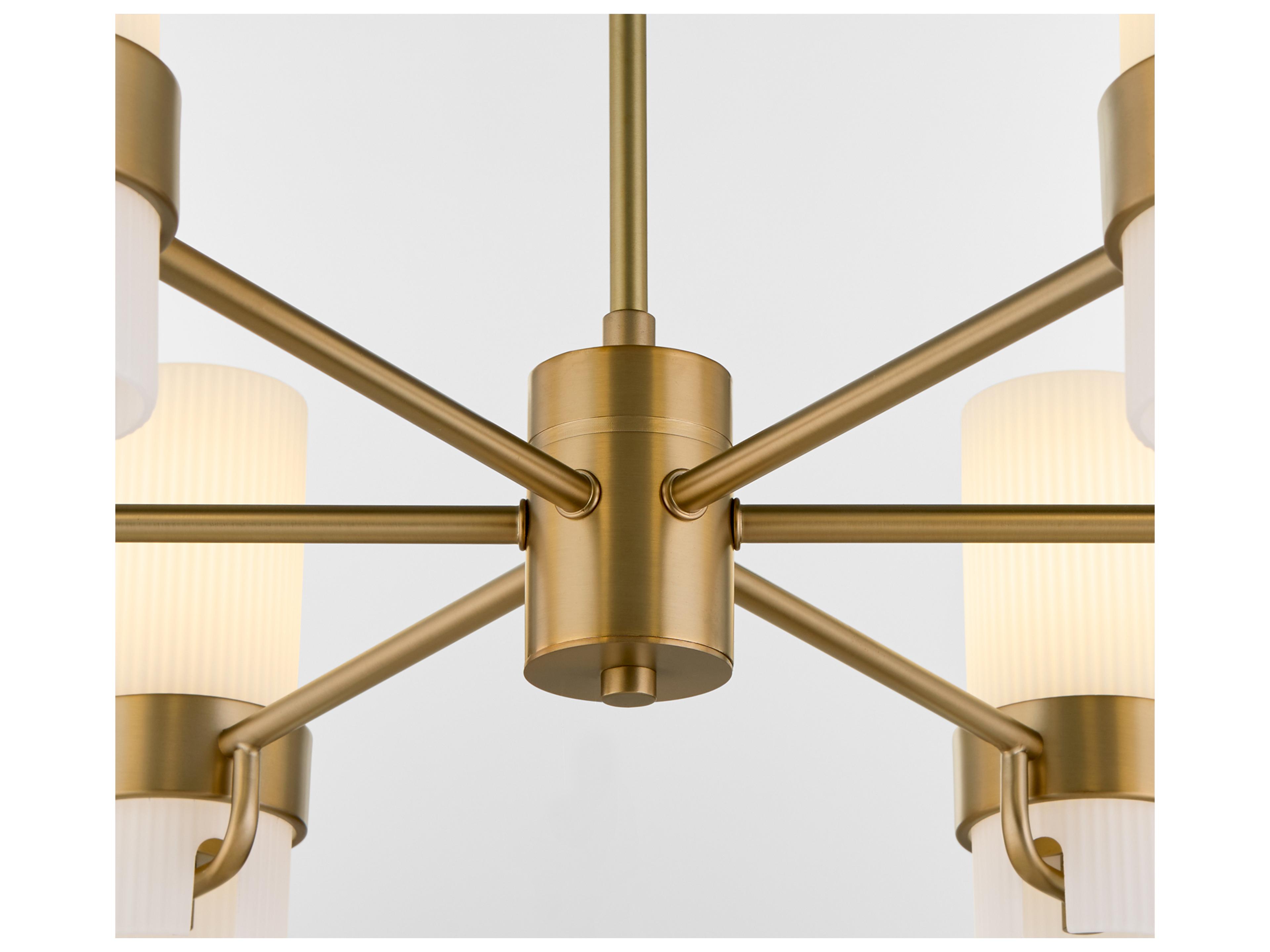 Quorum Sojourn 6-Light Brushed Brass Candelabra Chandelier