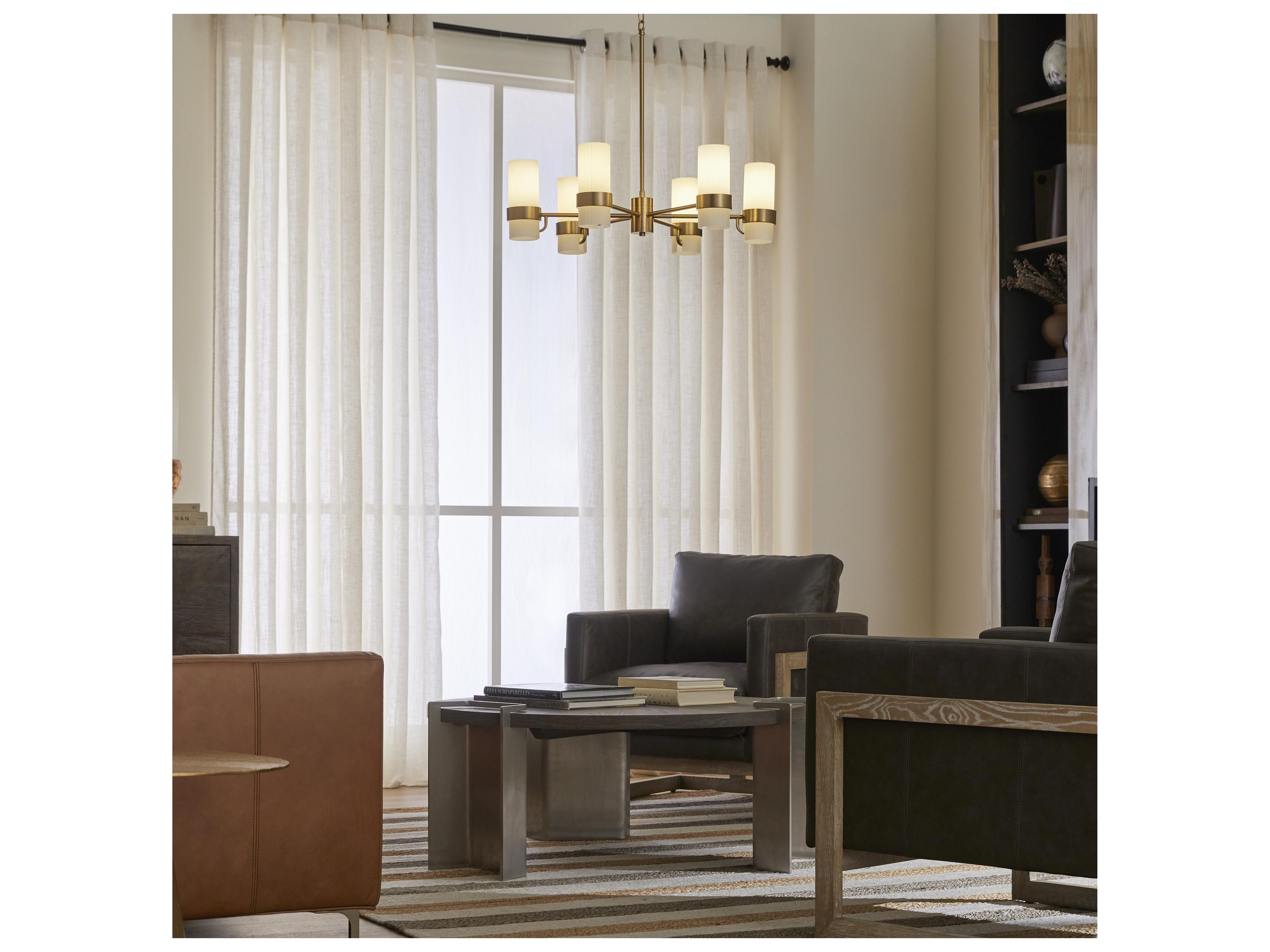 Quorum Sojourn 6-Light Brushed Brass Candelabra Chandelier