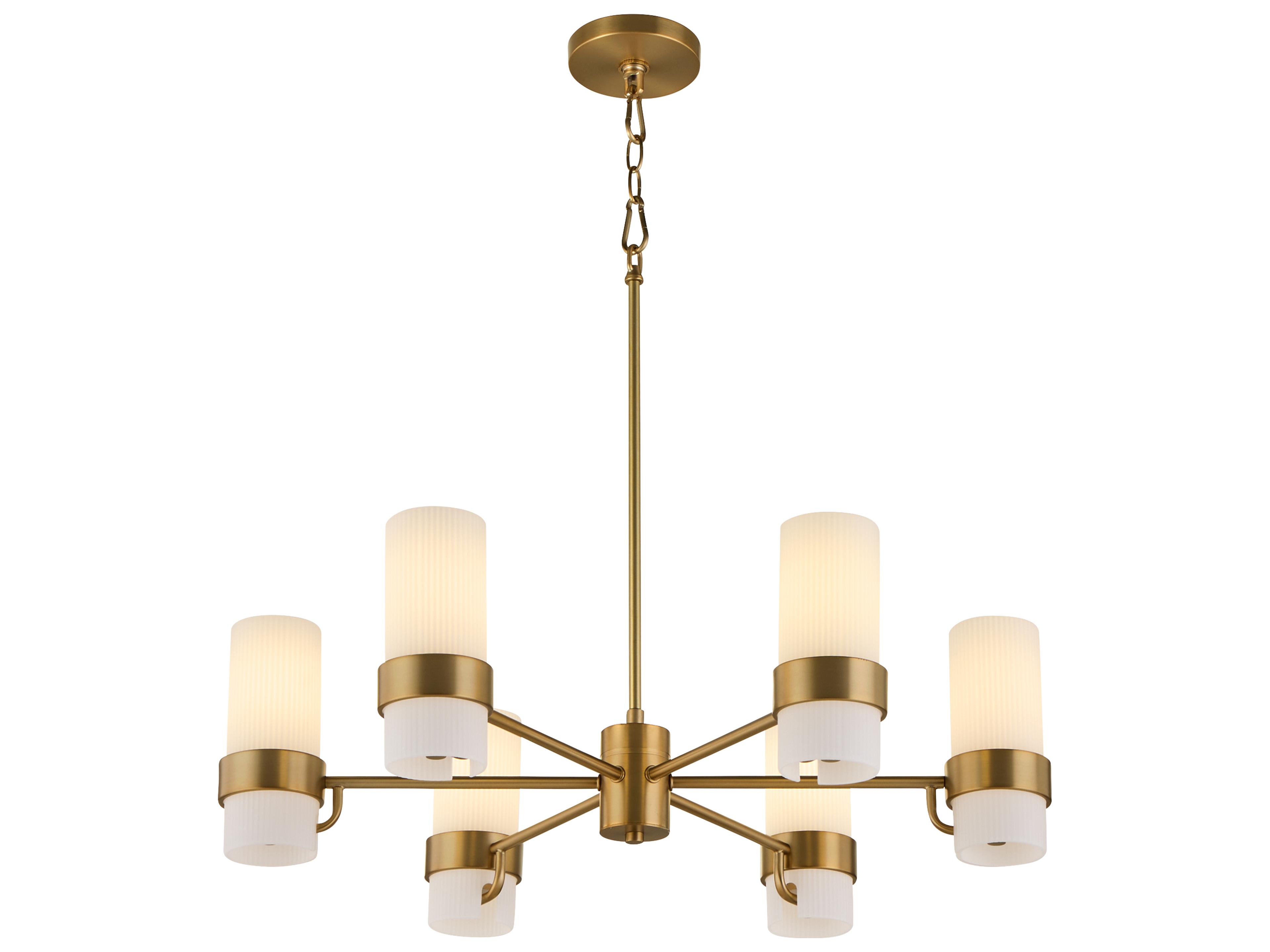 Quorum Sojourn 6-Light Brushed Brass Candelabra Chandelier