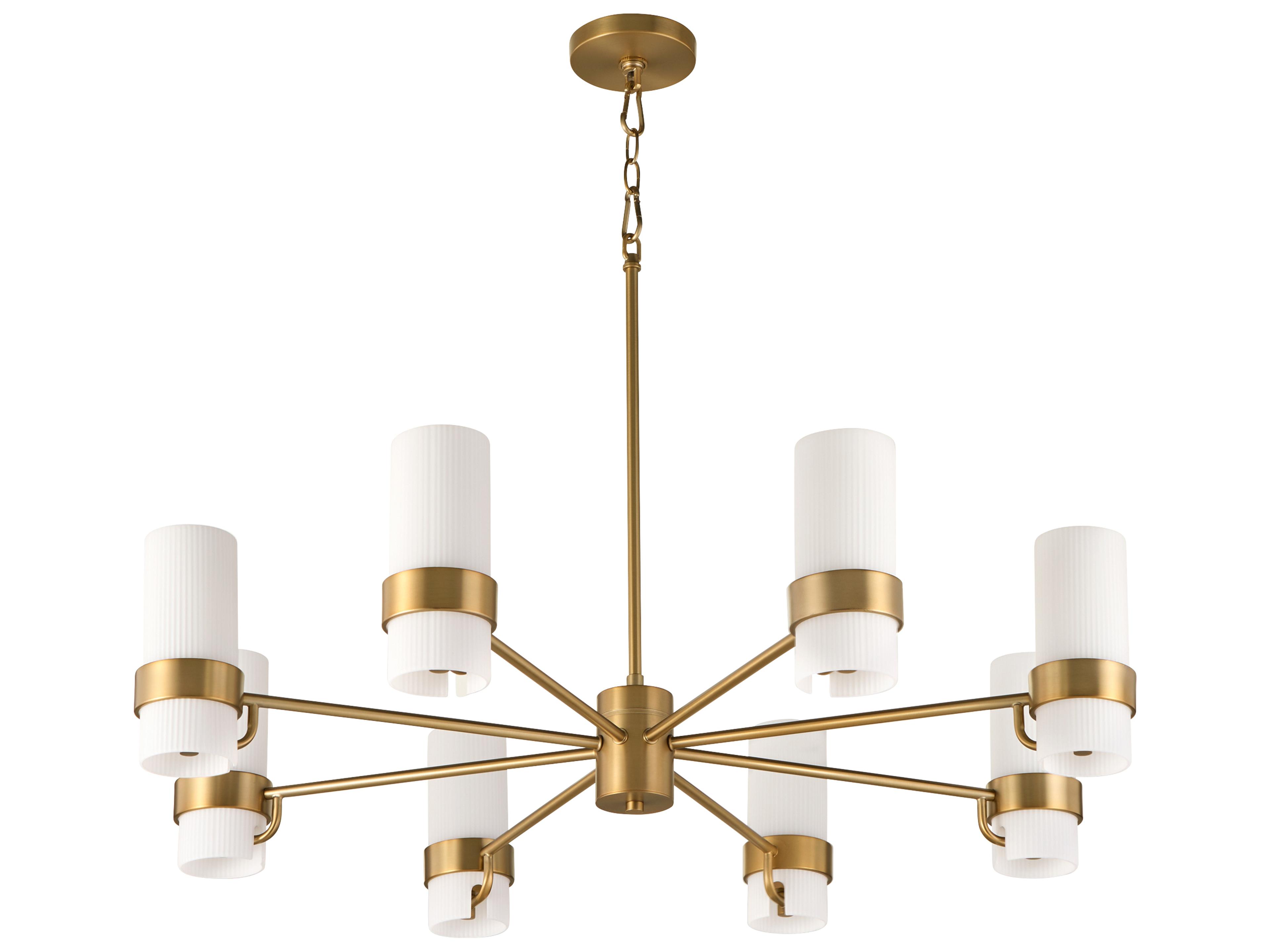 Sojourn 8-Light Brushed Brass Candelabra Chandelier