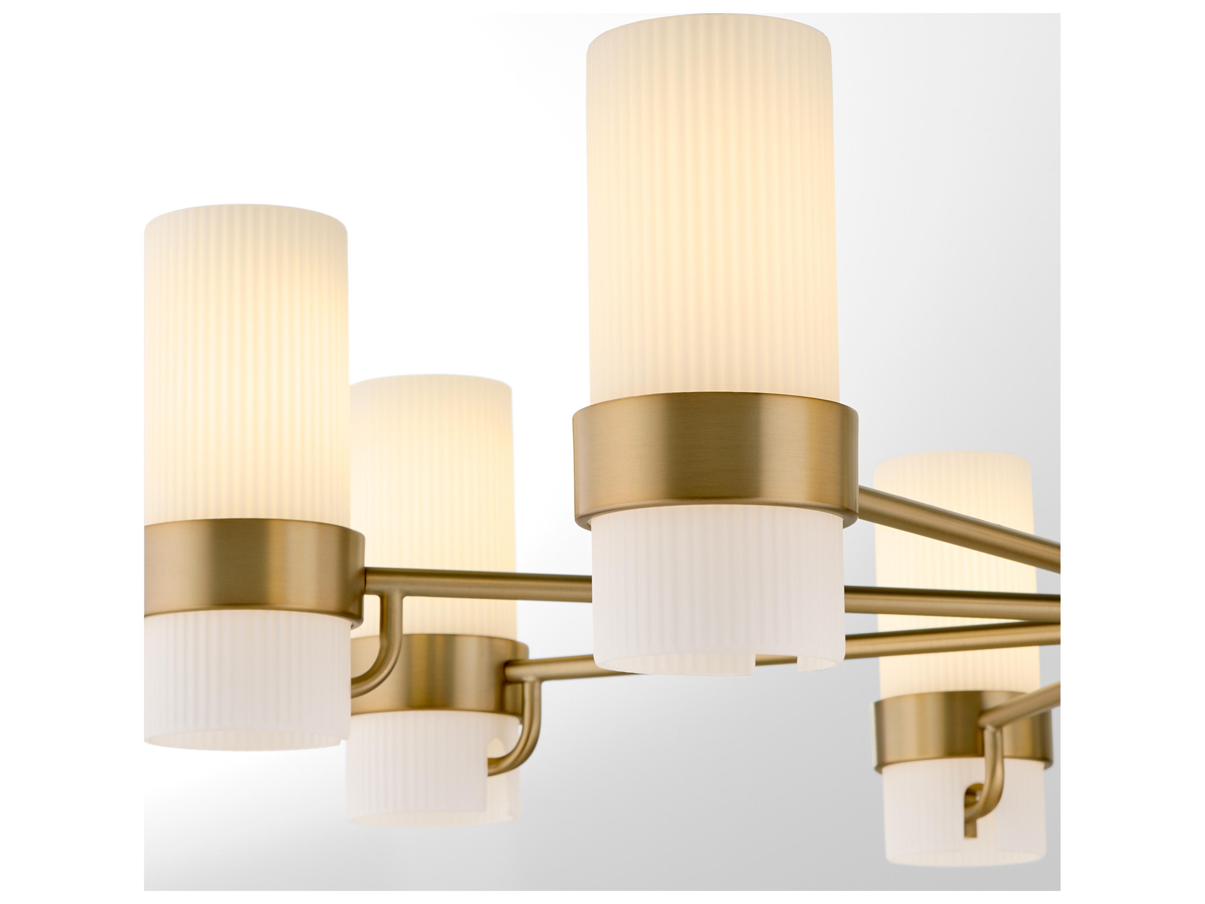 Quorum Sojourn 8-Light Brushed Brass Candelabra Chandelier